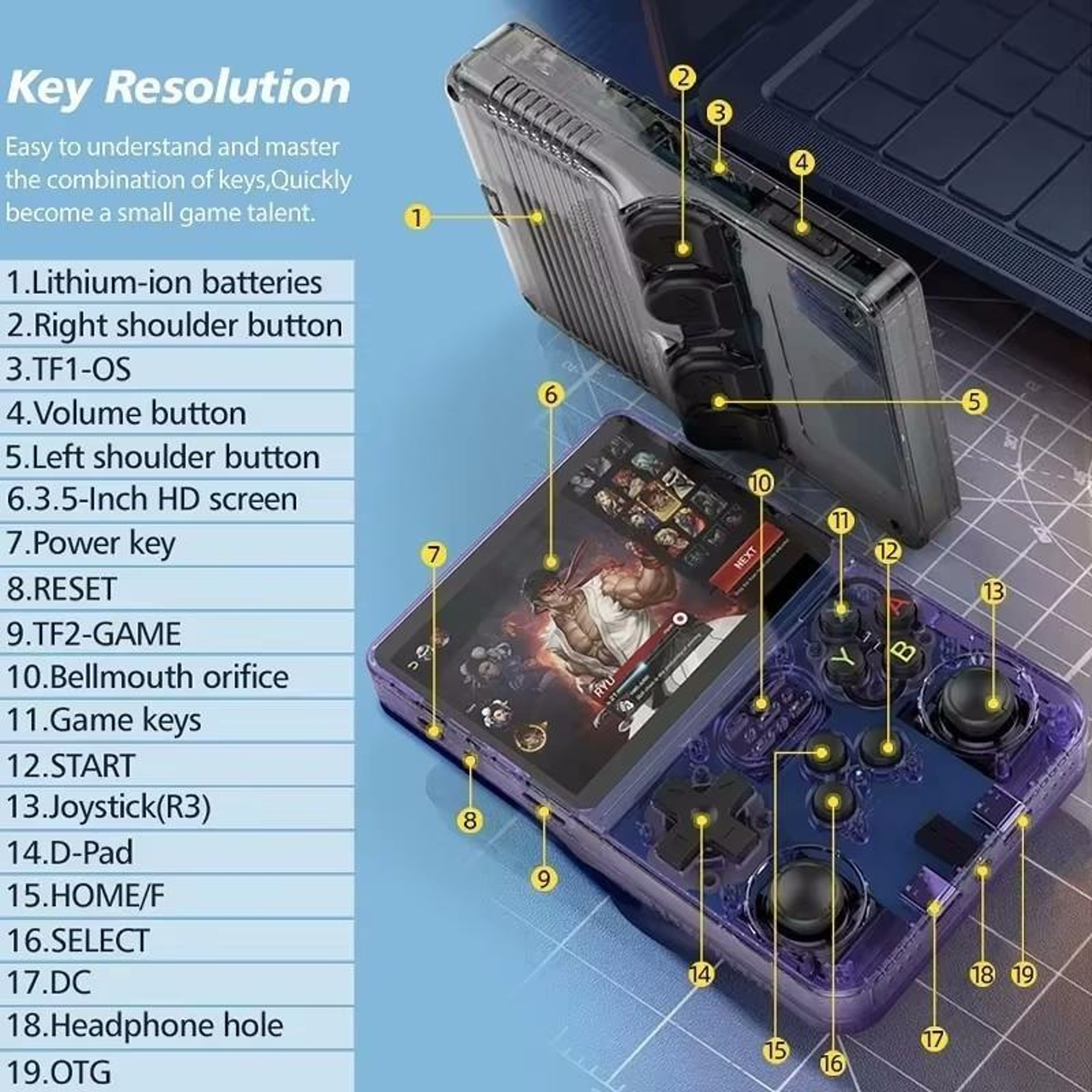 R36 HD Retro Handheld Game Console with 3.5" IPS Display, Linux System & 20+ Emulators – view 8