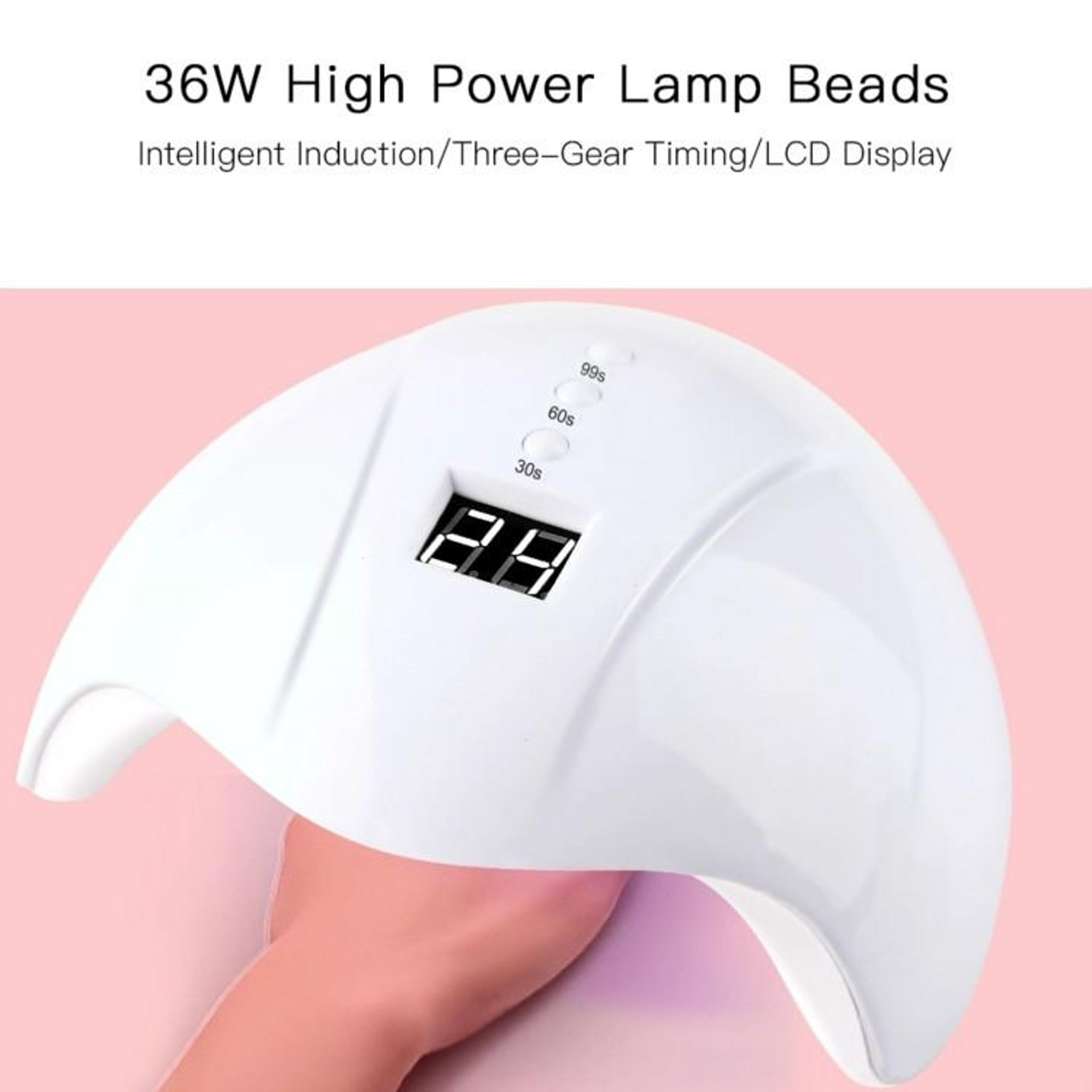 36W UV LED Nail Lamp with Smart Sensor LCD Timer for Fast Gel Nail Drying – view 5