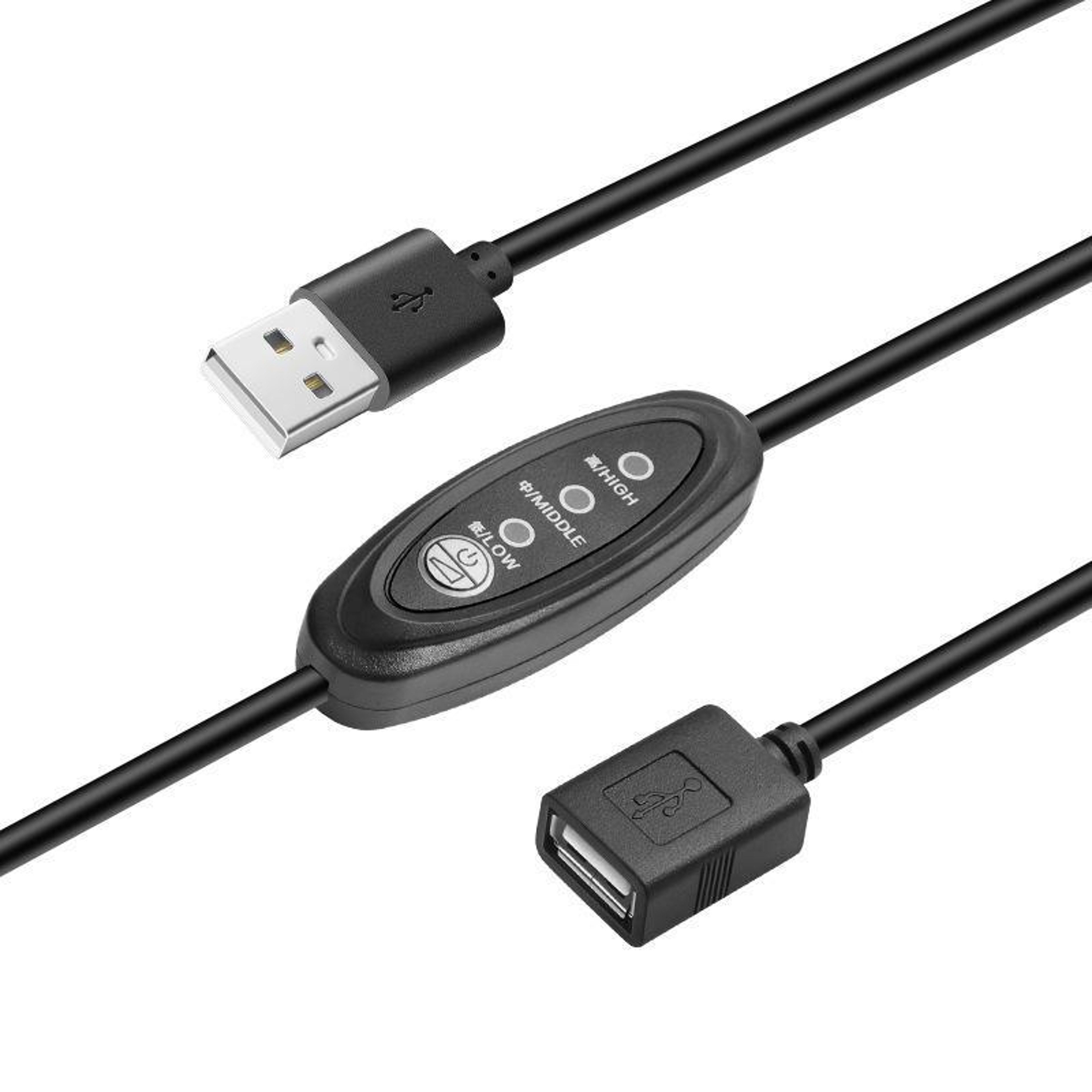 0.3m USB Power Control Cable with 3-Speed Push Button Switch for USB Fans, Motors & Massagers – view 1