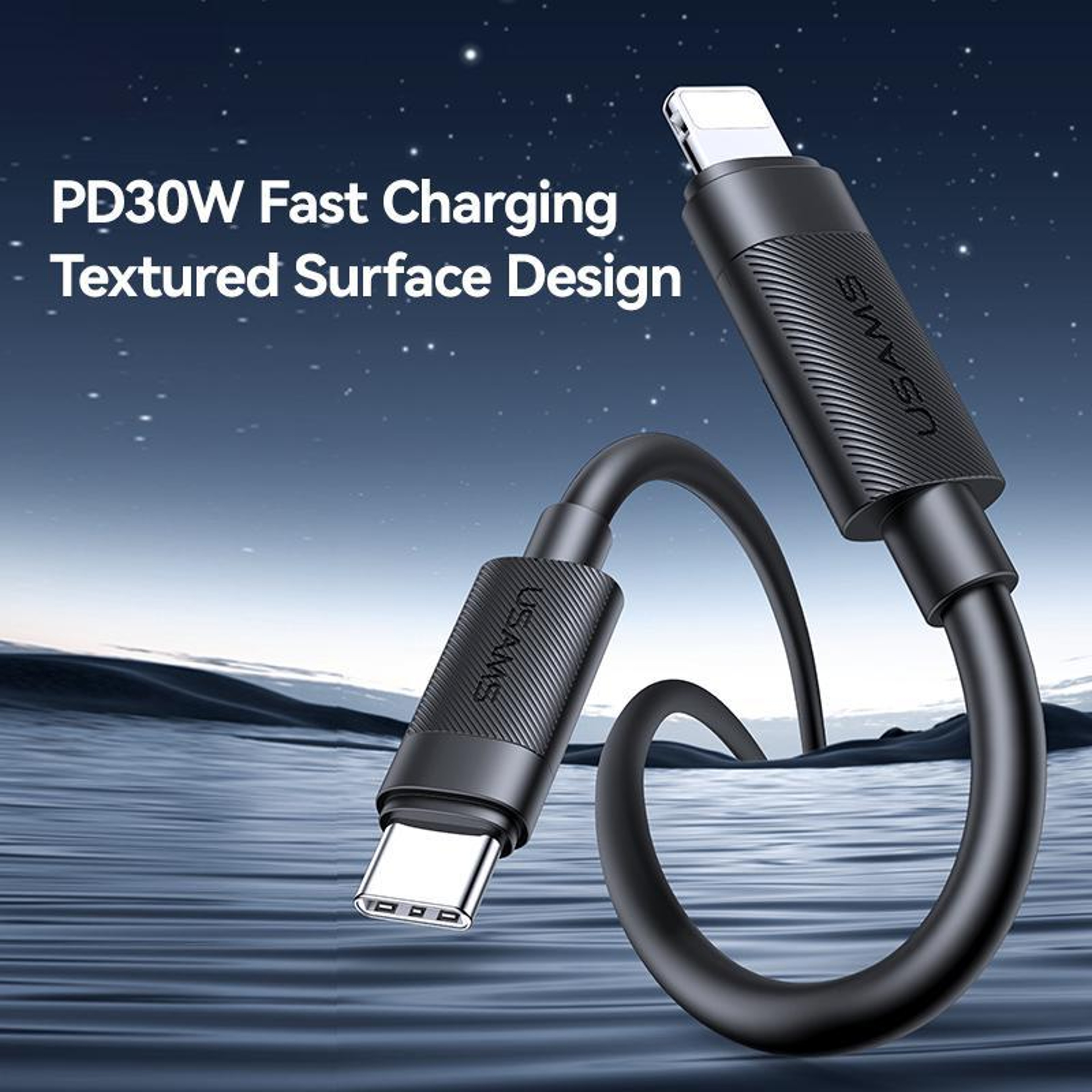 USAMS SJ781 U94 30W Fast Charging Cable USB-C to Lightning Data Cable 1M for iPhone – view 2