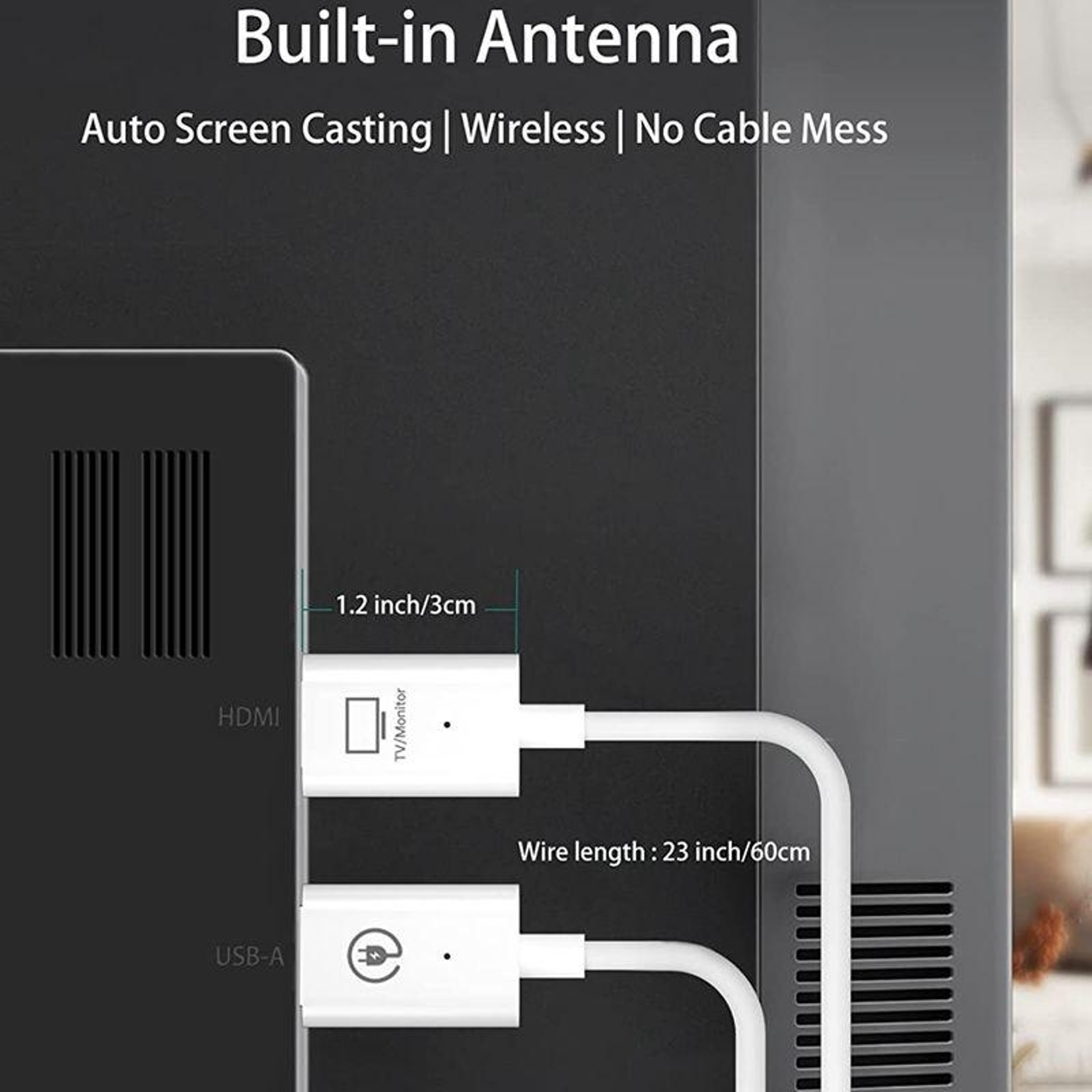Wireless HDMI Transmitter and Receiver Kit 1080P 60FPS Plug and Play Wireless HDMI Extender – view 9