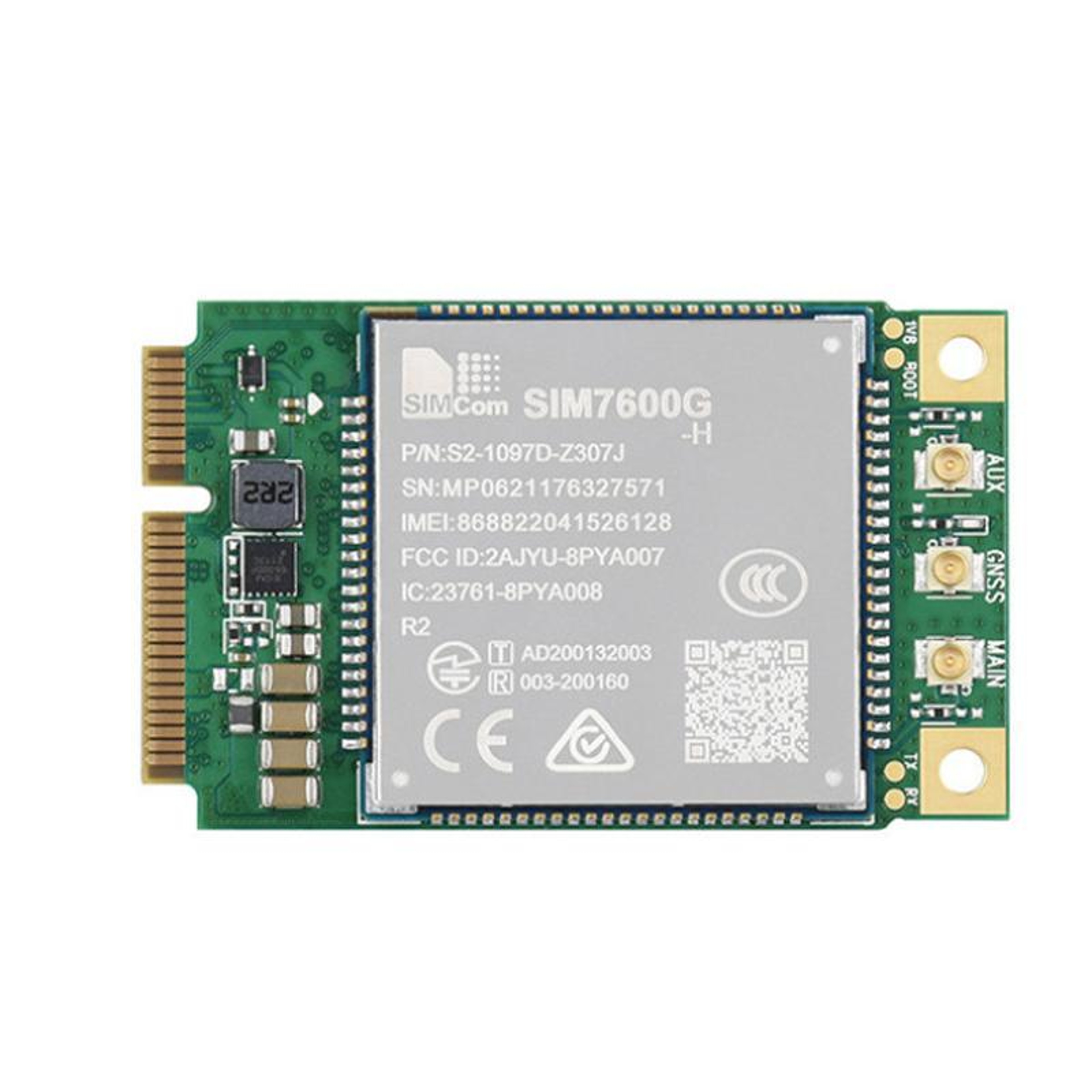 Waveshare 4G LTE Module SIM7600G-H Mini PCIe Modem with GNSS for Industrial IoT – view 1