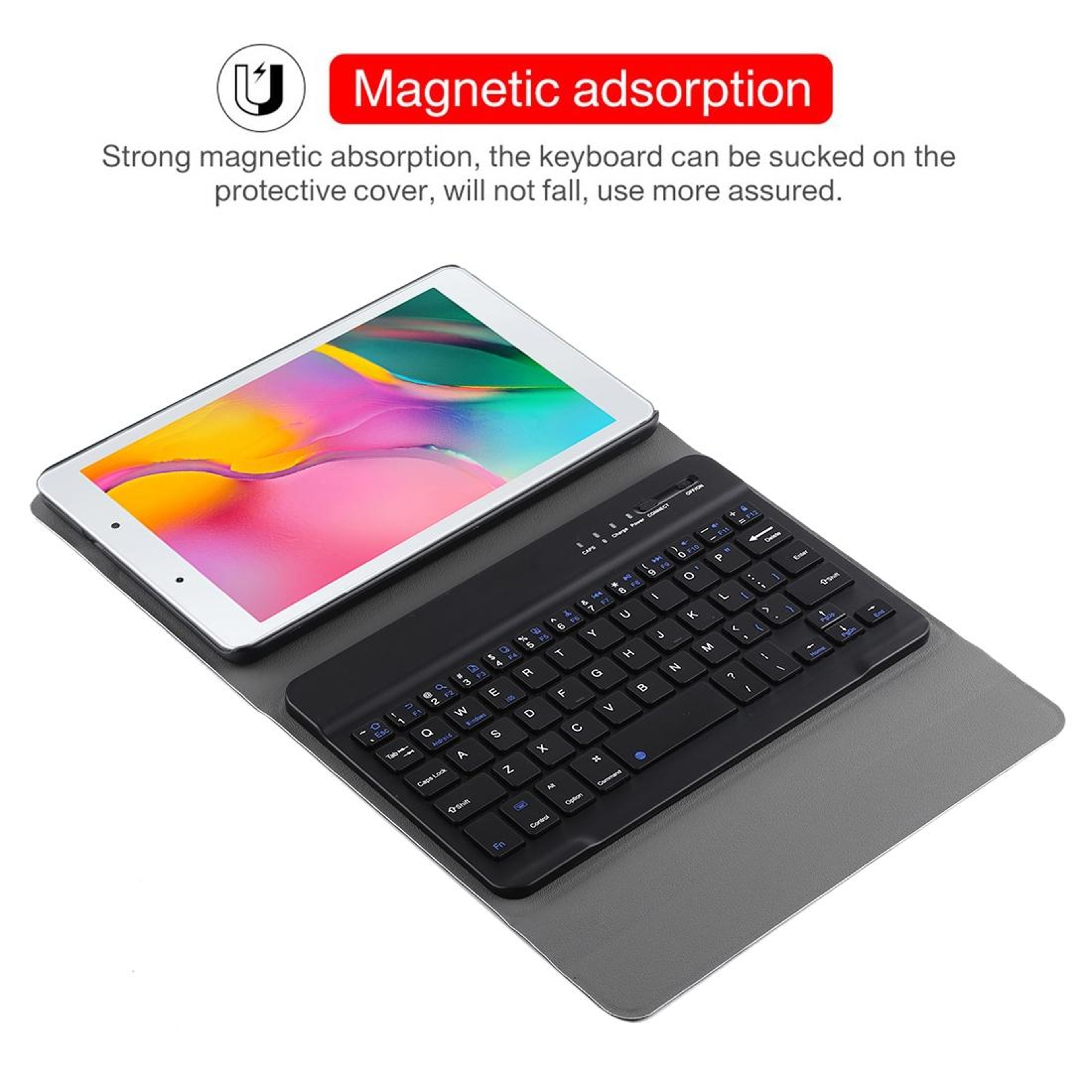 Galaxy Tab A 8.0 2019 Bluetooth Keyboard Case with Detachable Magnetic Keyboard and Leather Stand Cover – view 12