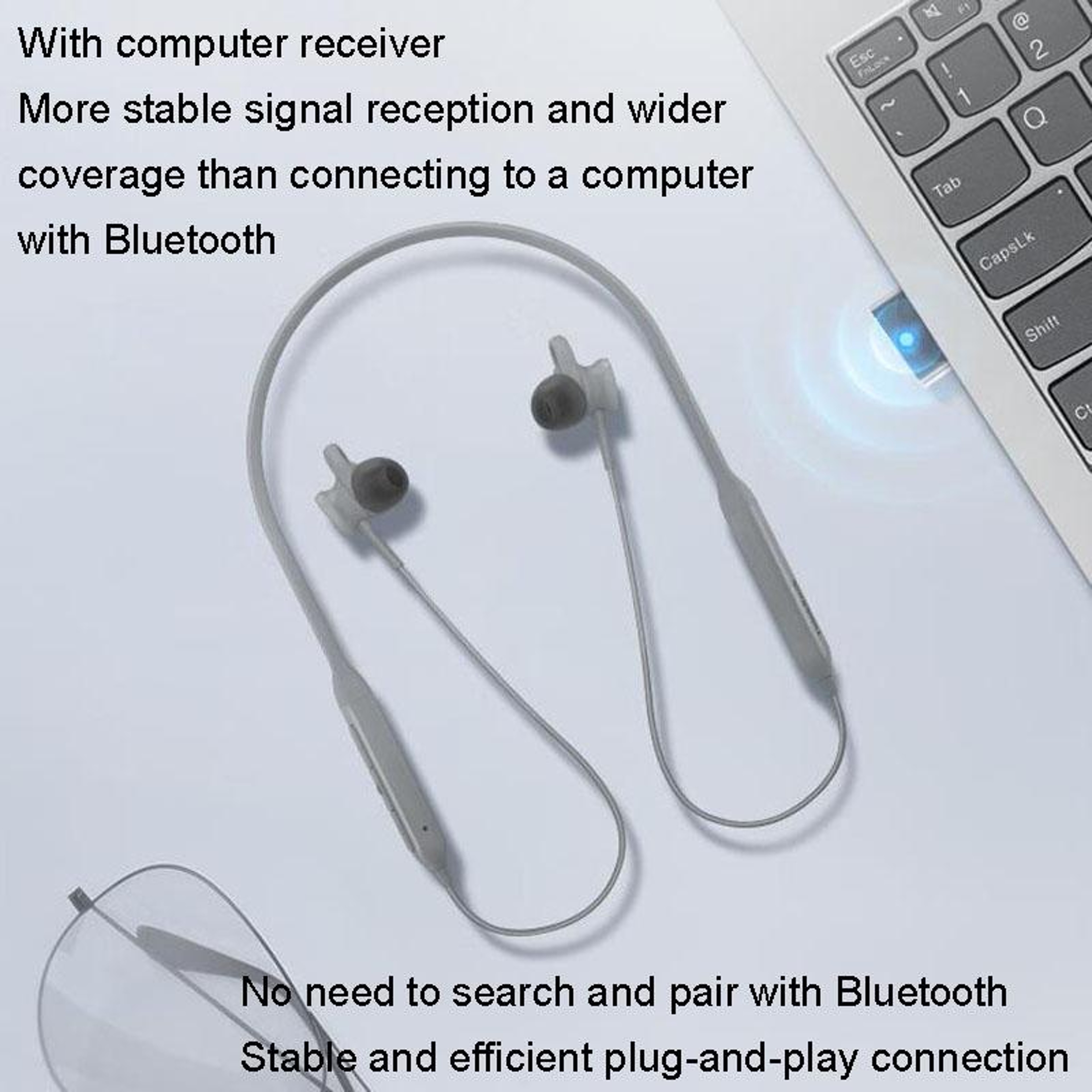 Lenovo ThinkBook UC100 Bluetooth Neckband Headset Dual Device Wireless Bluetooth Earphones With ENC 9