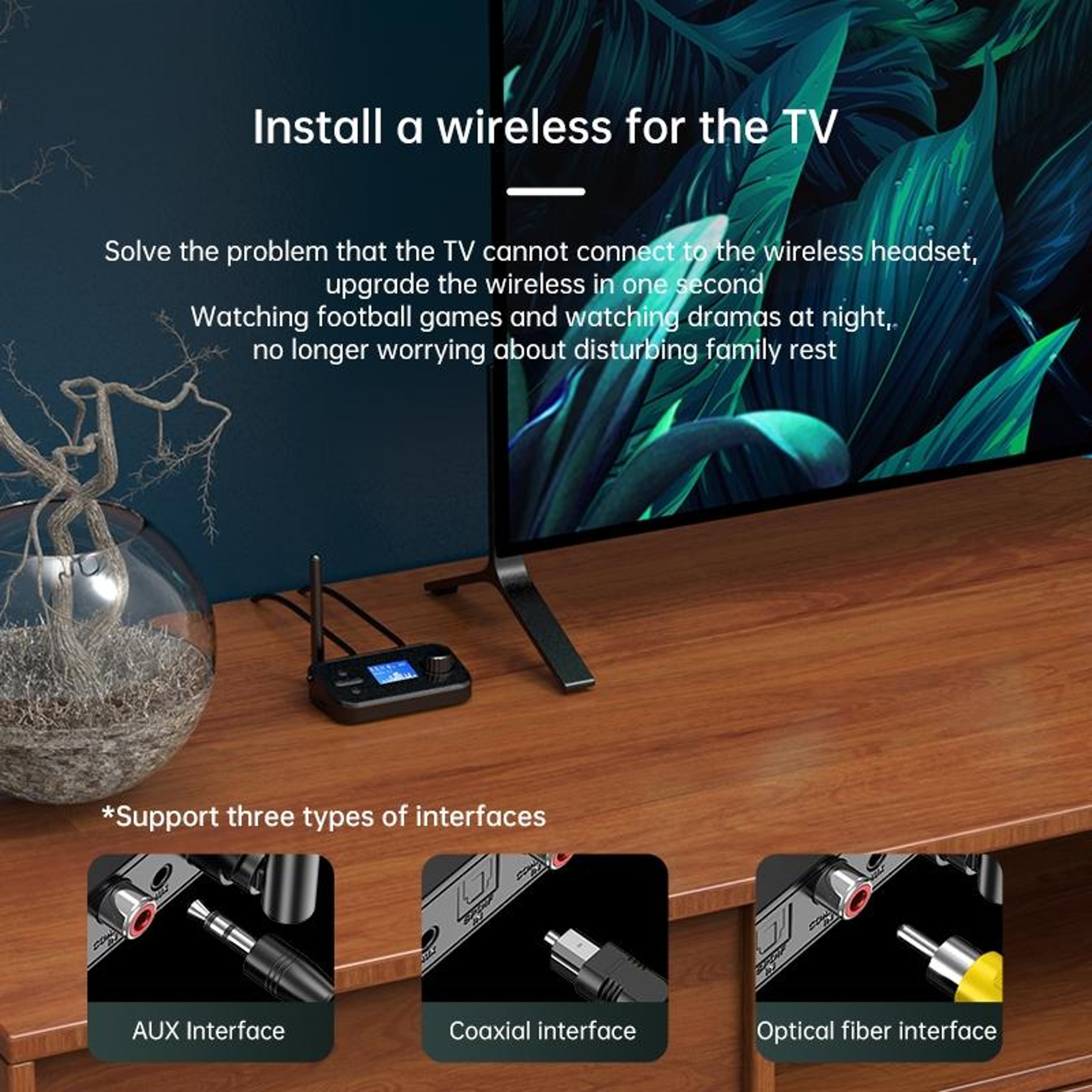 C41S Bluetooth Audio Receiver 2 In 1 Bluetooth Transmitter Receiver With LCD Screen Optical Fiber C 6
