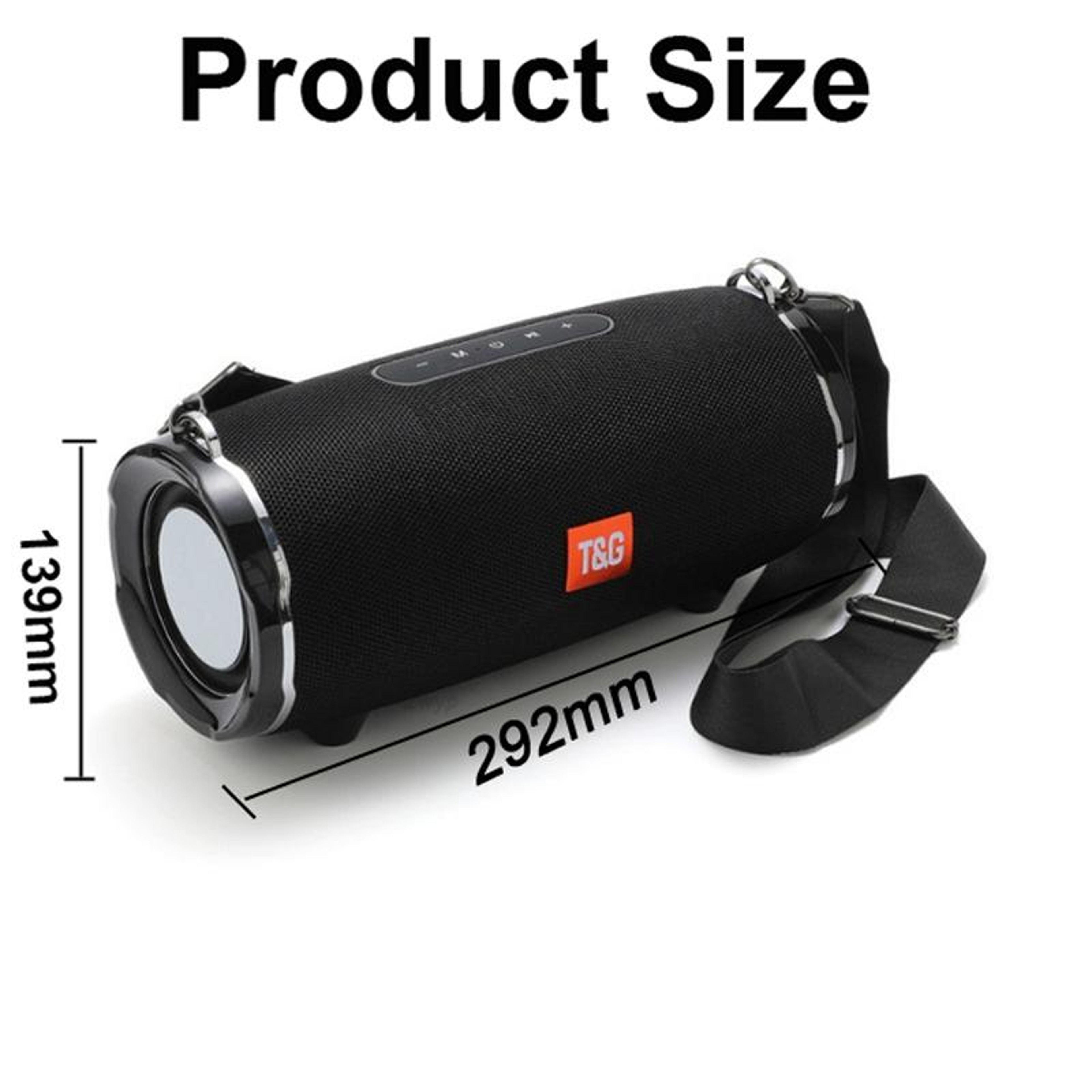T&G TG187 Portable Bluetooth Speaker Waterproof Wireless Outdoor Speaker with FM Radio TF Card and Shoulder Strap – view 9