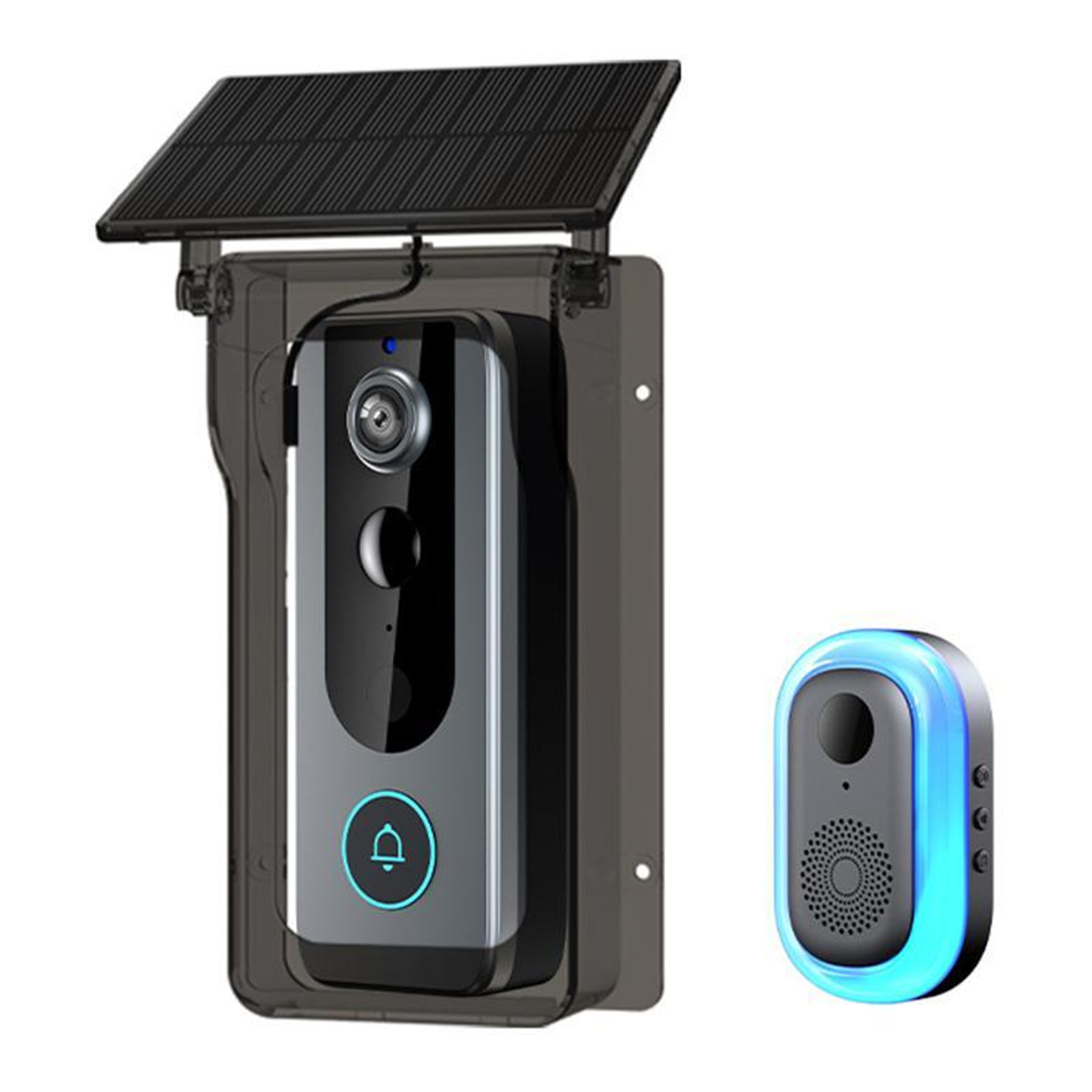 Solar Powered Wireless Video Doorbell with HD Night Vision Two Way Audio and WiFi Security Camera – view 1