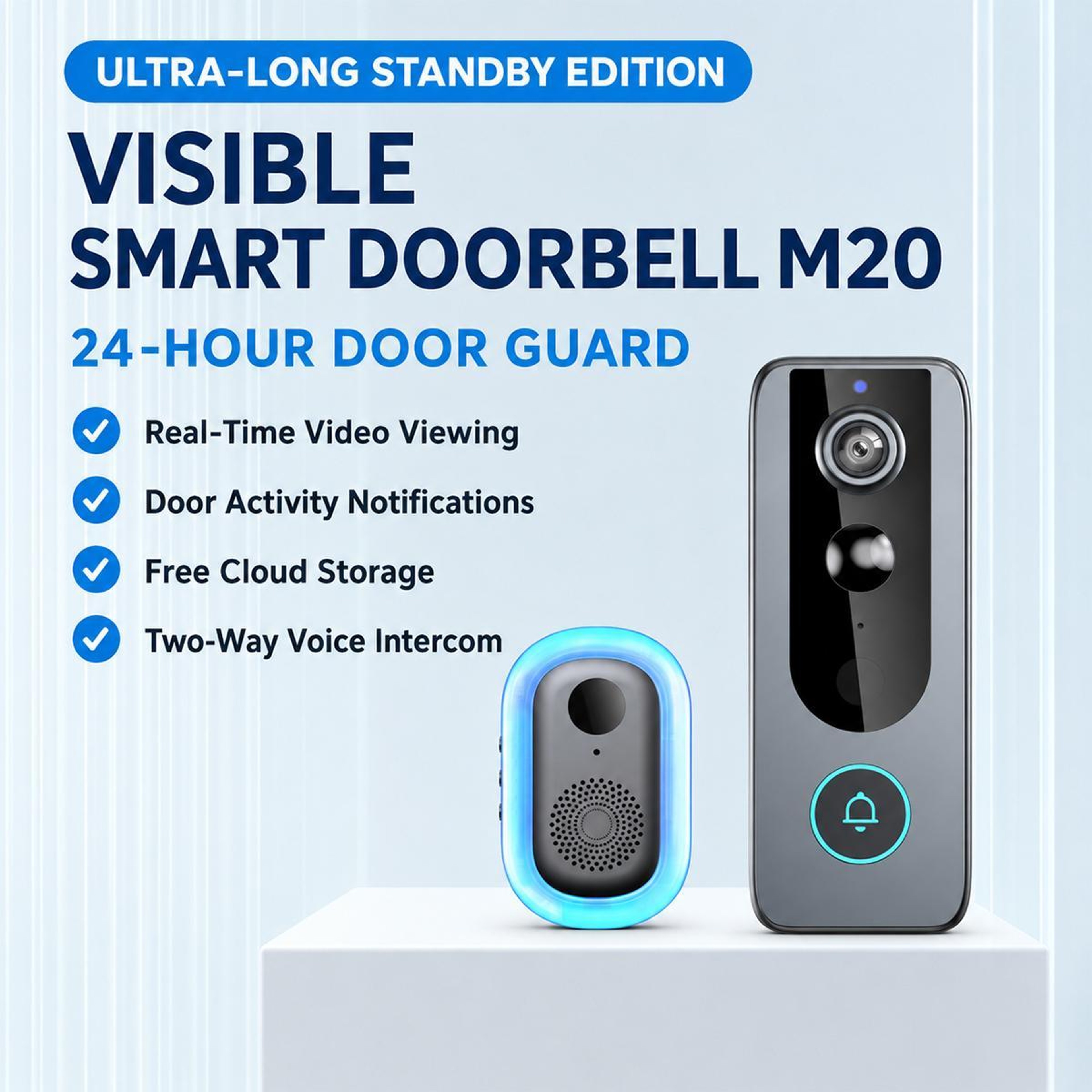 Solar Powered Wireless Video Doorbell with HD Night Vision Two Way Audio and WiFi Security Camera – view 10