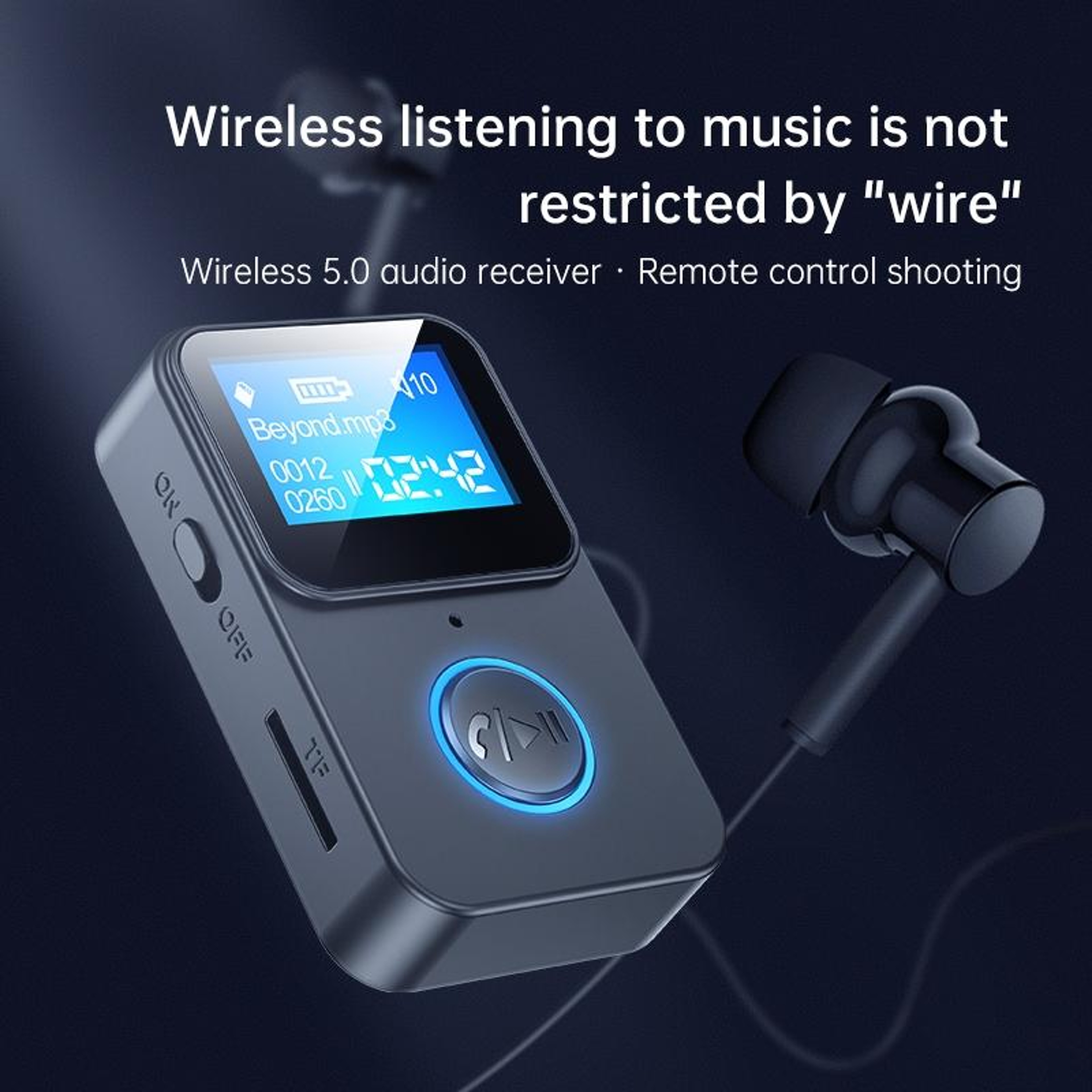 C33 Bluetooth 5.0 Adapter Wireless Audio Receiver Transmitter Portable MP3 Player with LCD Display – view 2