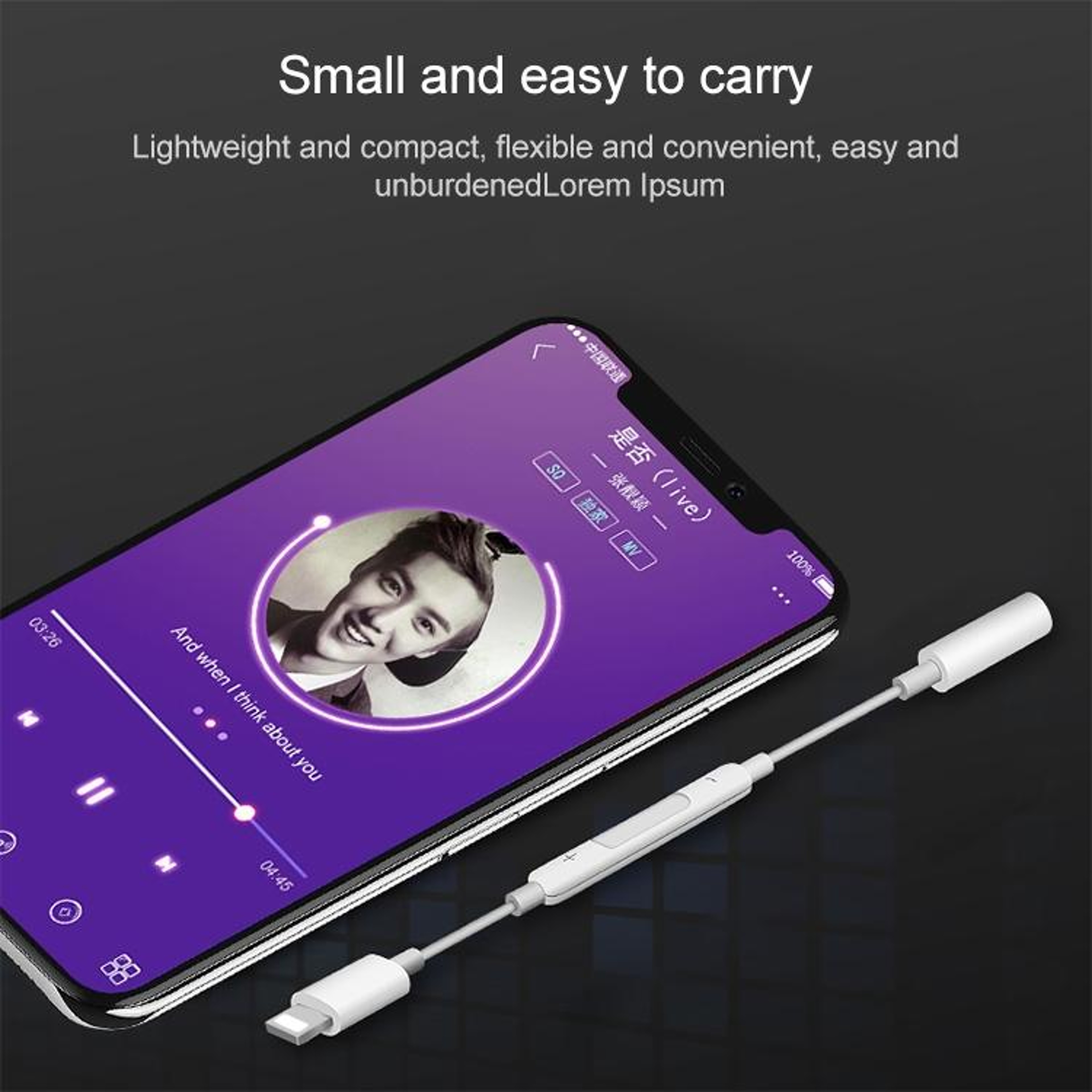 Lightning to 3.5mm Bluetooth Audio Adapter with Wire Control for iPhone Headphones – view 7