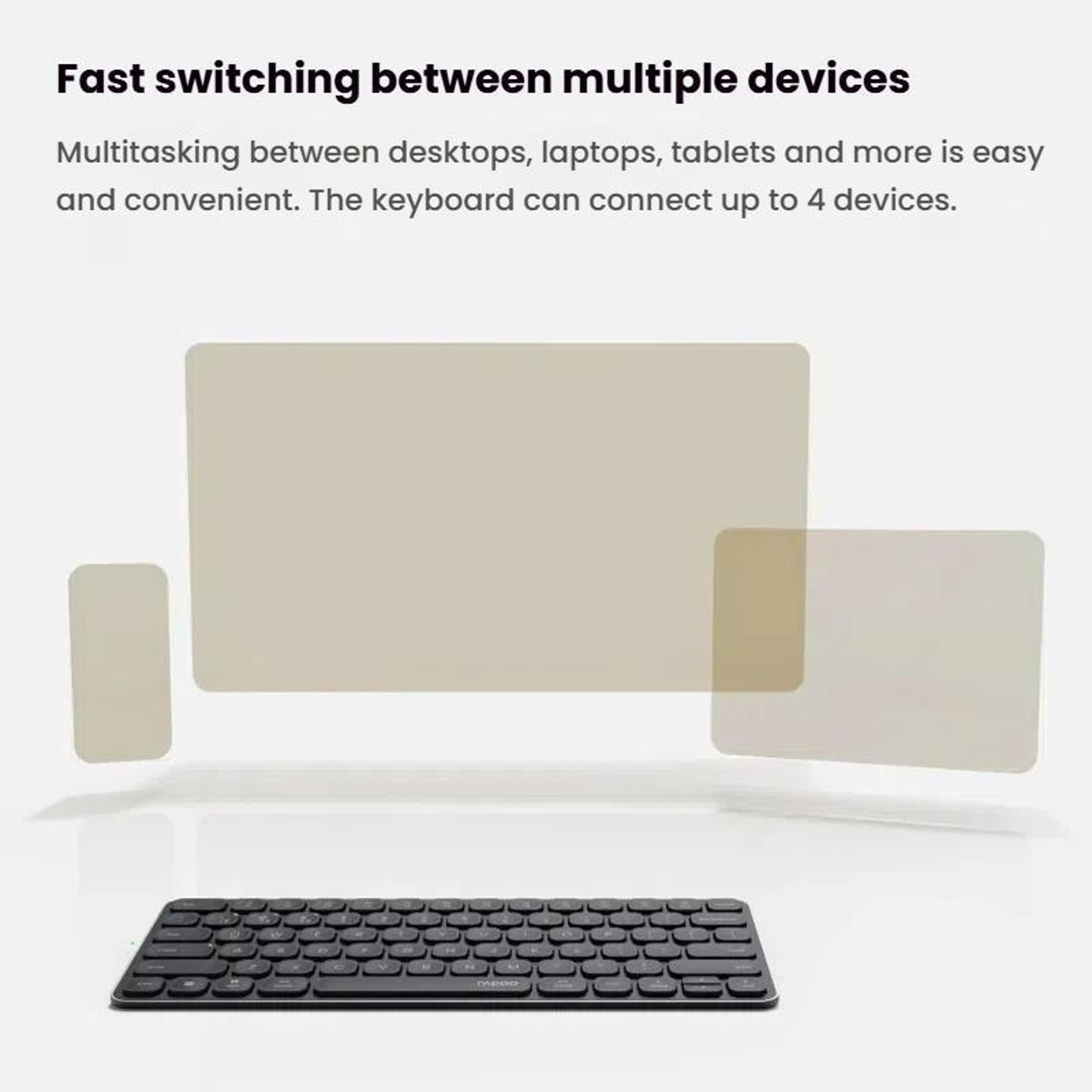 Rapoo E9000G Wireless Bluetooth Keyboard Multi Device Compact Keyboard for Laptop Tablet and Phone – view 11