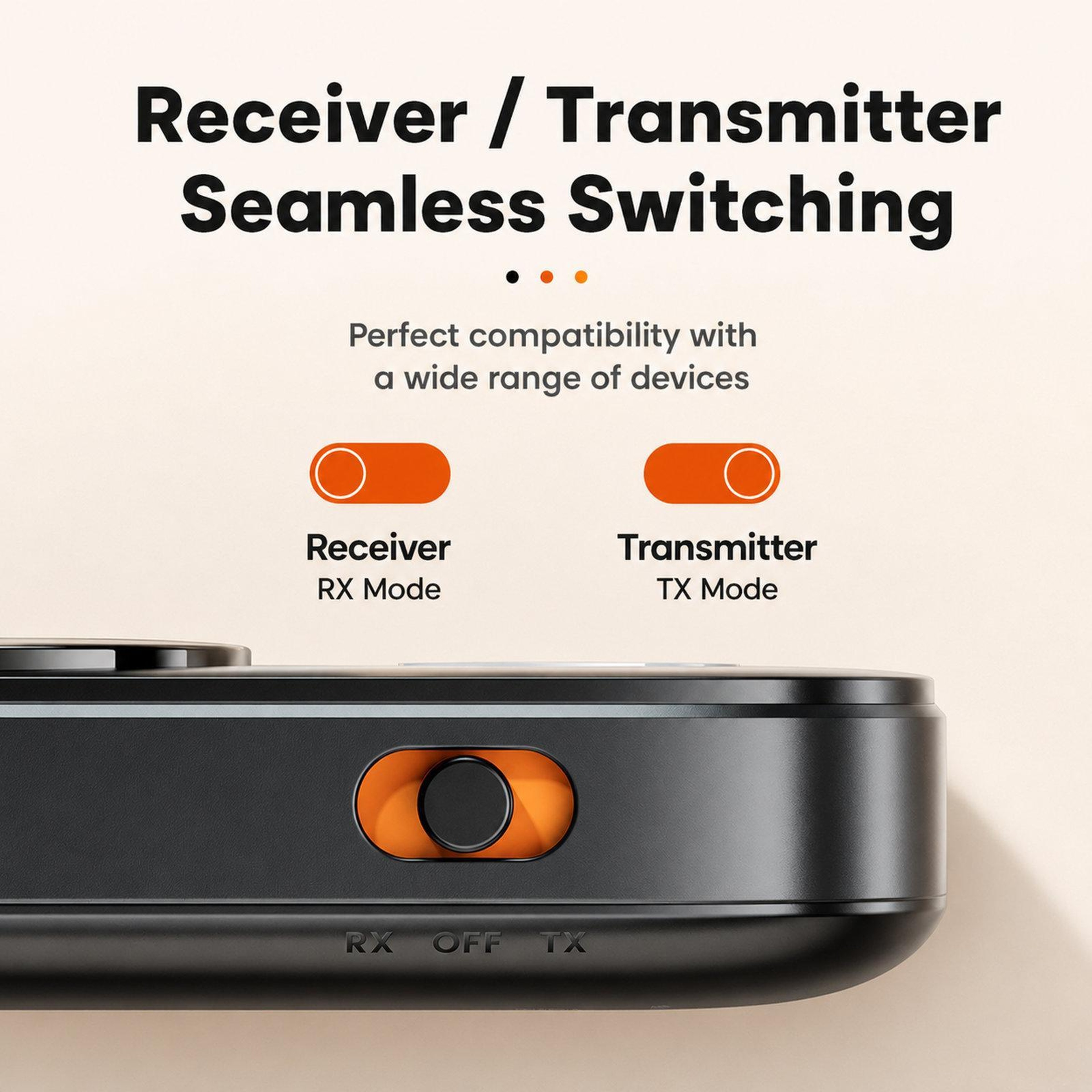 Toocki Bluetooth 5.4 Bluetooth Transmitter Receiver 2 in 1 Bluetooth AUX Adapter with Power Display – view 7