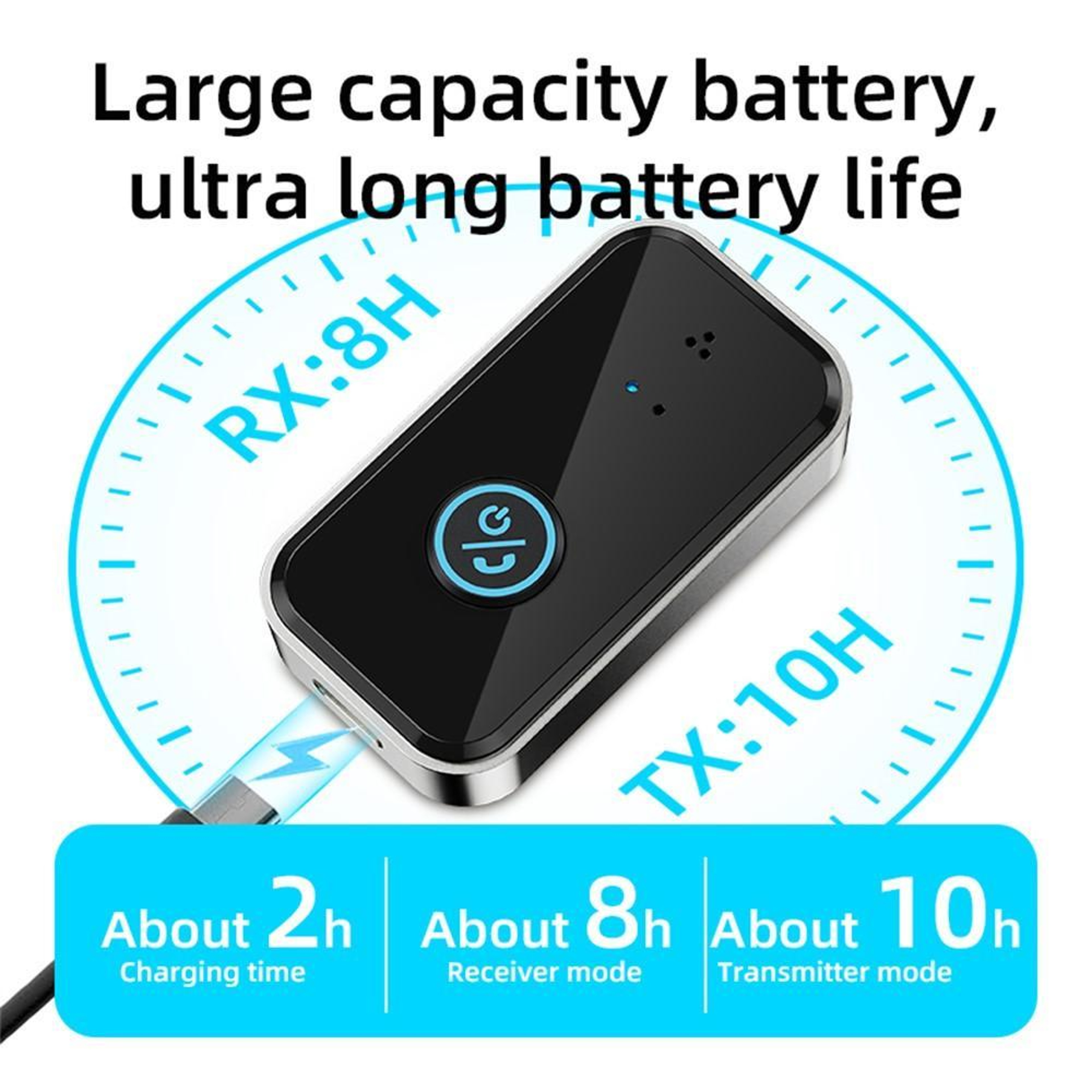 B4S Bluetooth 5.3 Audio Adapter 2-in-1 Bluetooth Transmitter Receiver with 3.5mm AUX for Car TV & Home Audio – view 3