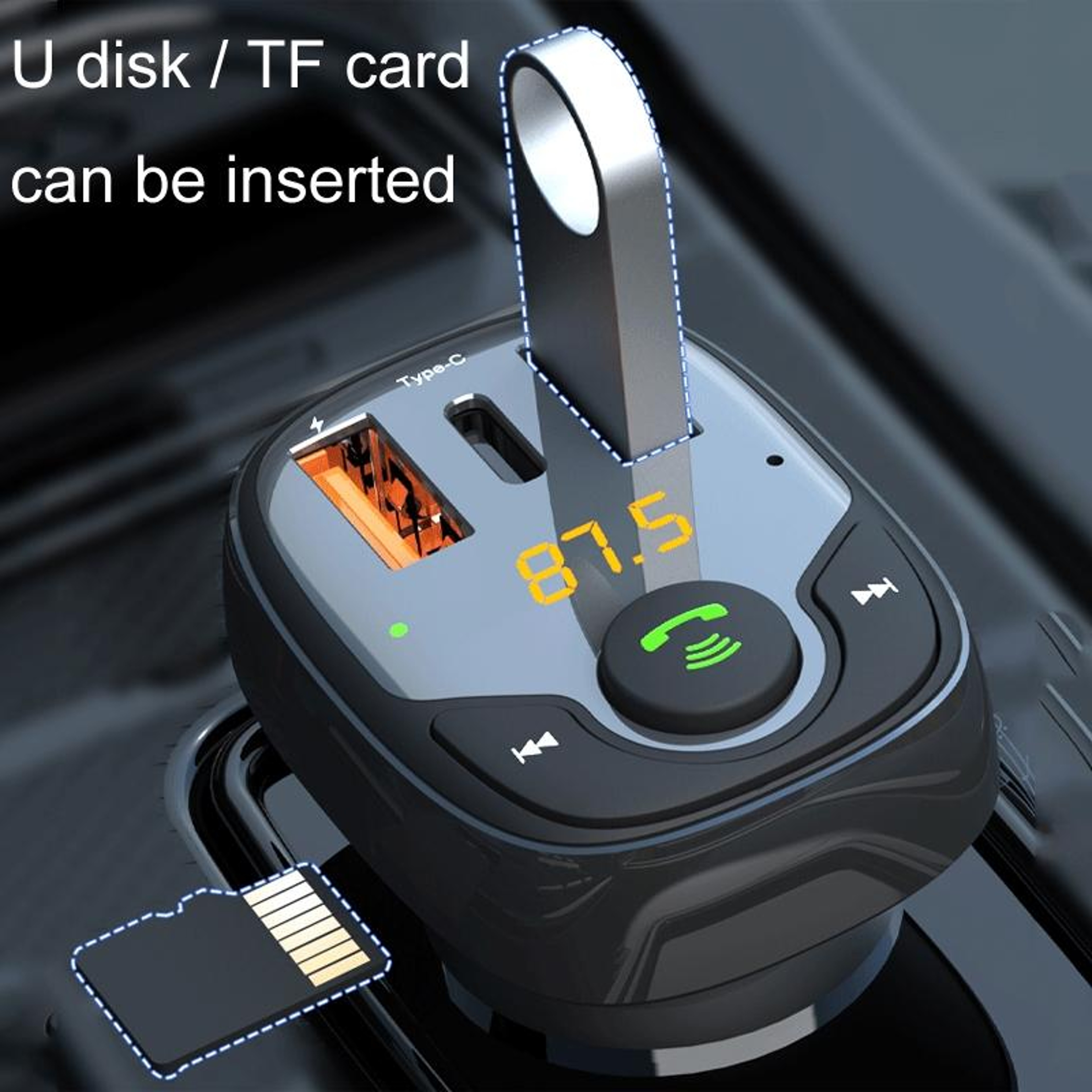 36W Bluetooth FM Transmitter Car Bluetooth Charger with Bluetooth 5.0 MP3 Player S-15PD – view 8