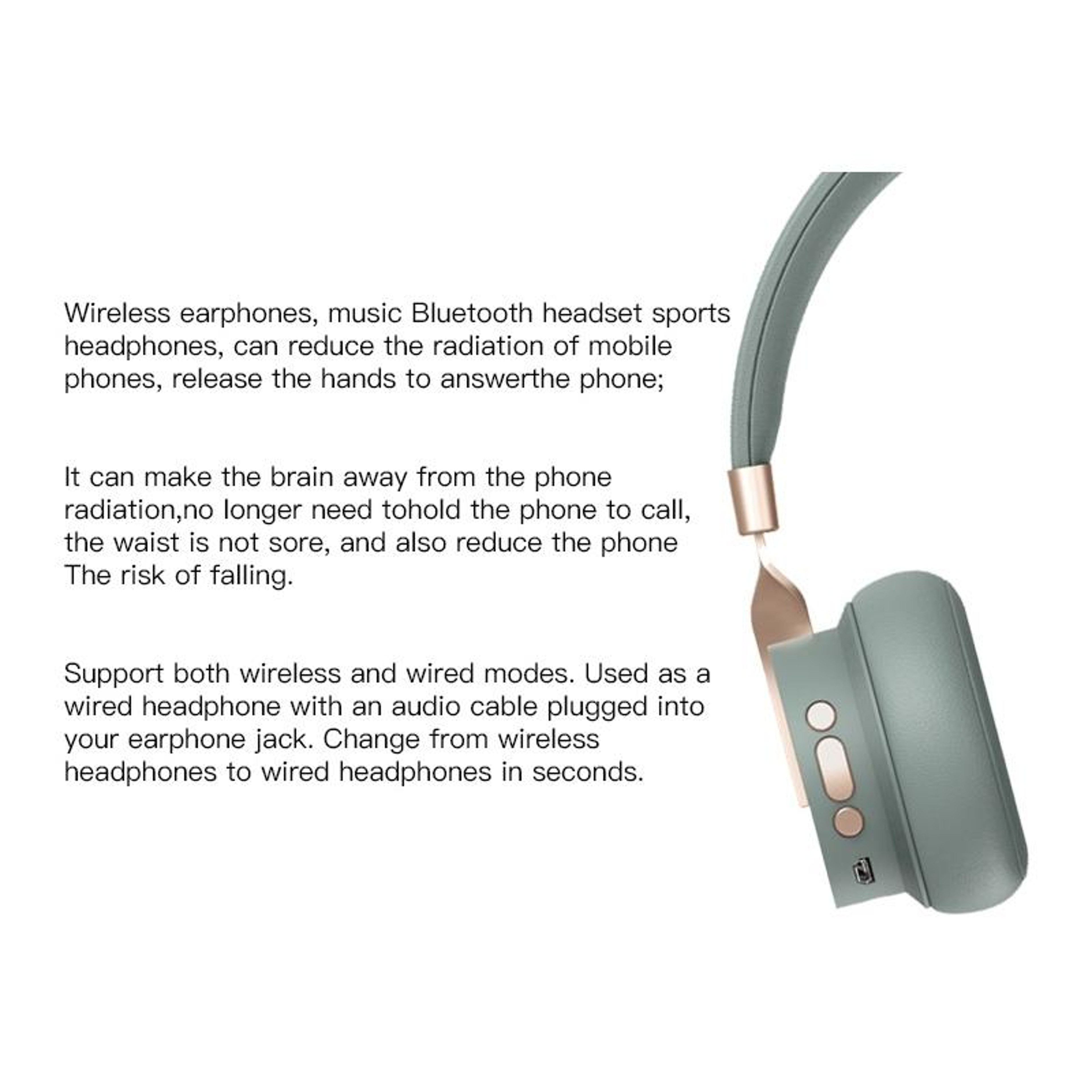 P3 Bluetooth Gaming Headset Wireless Headphones With Microphone FM TF AUX Stereo Sound 8