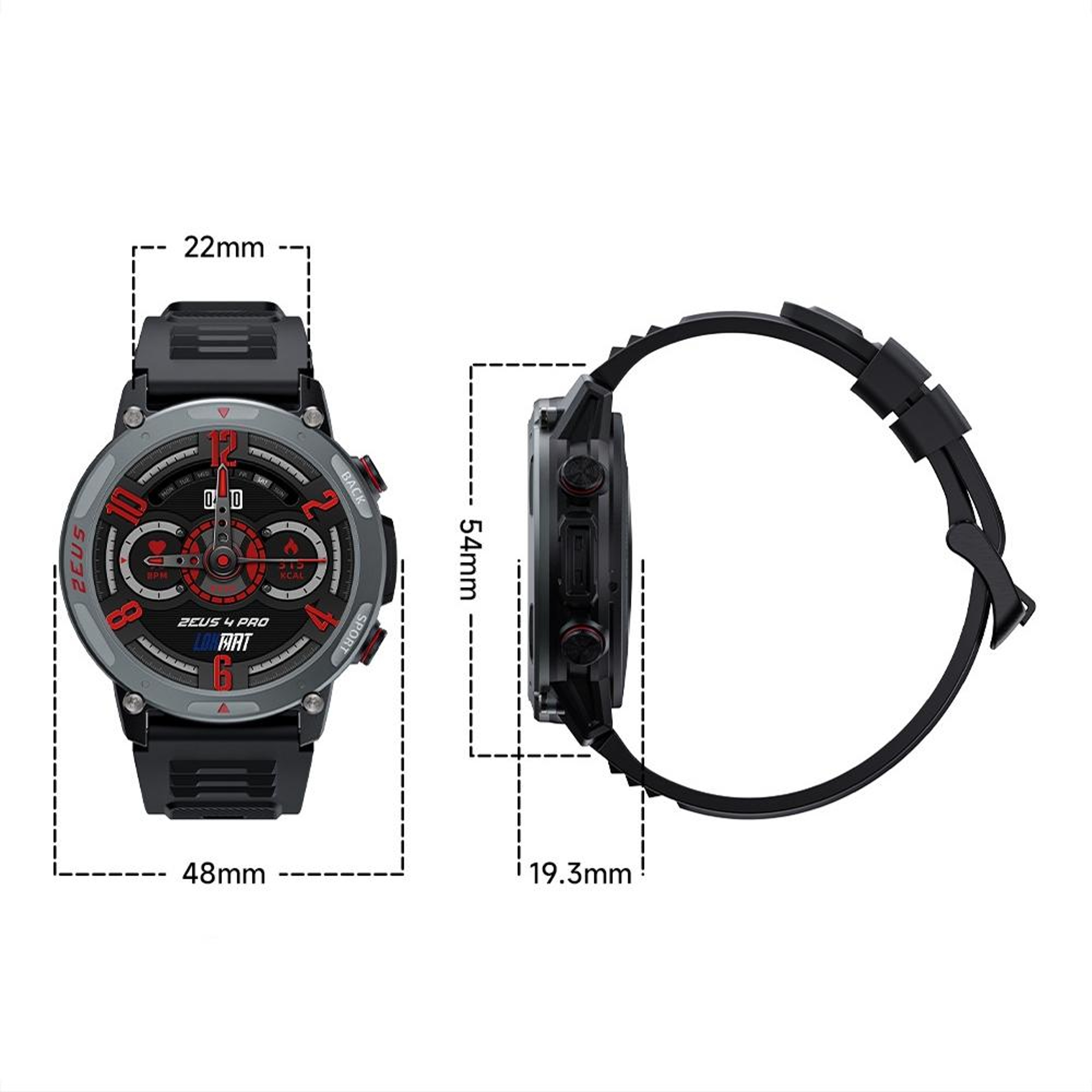 LOKMAT ZEUS4 PRO Bluetooth Calling Smartwatch with AMOLED Smart Watch Health Fitness Tracker – view 2