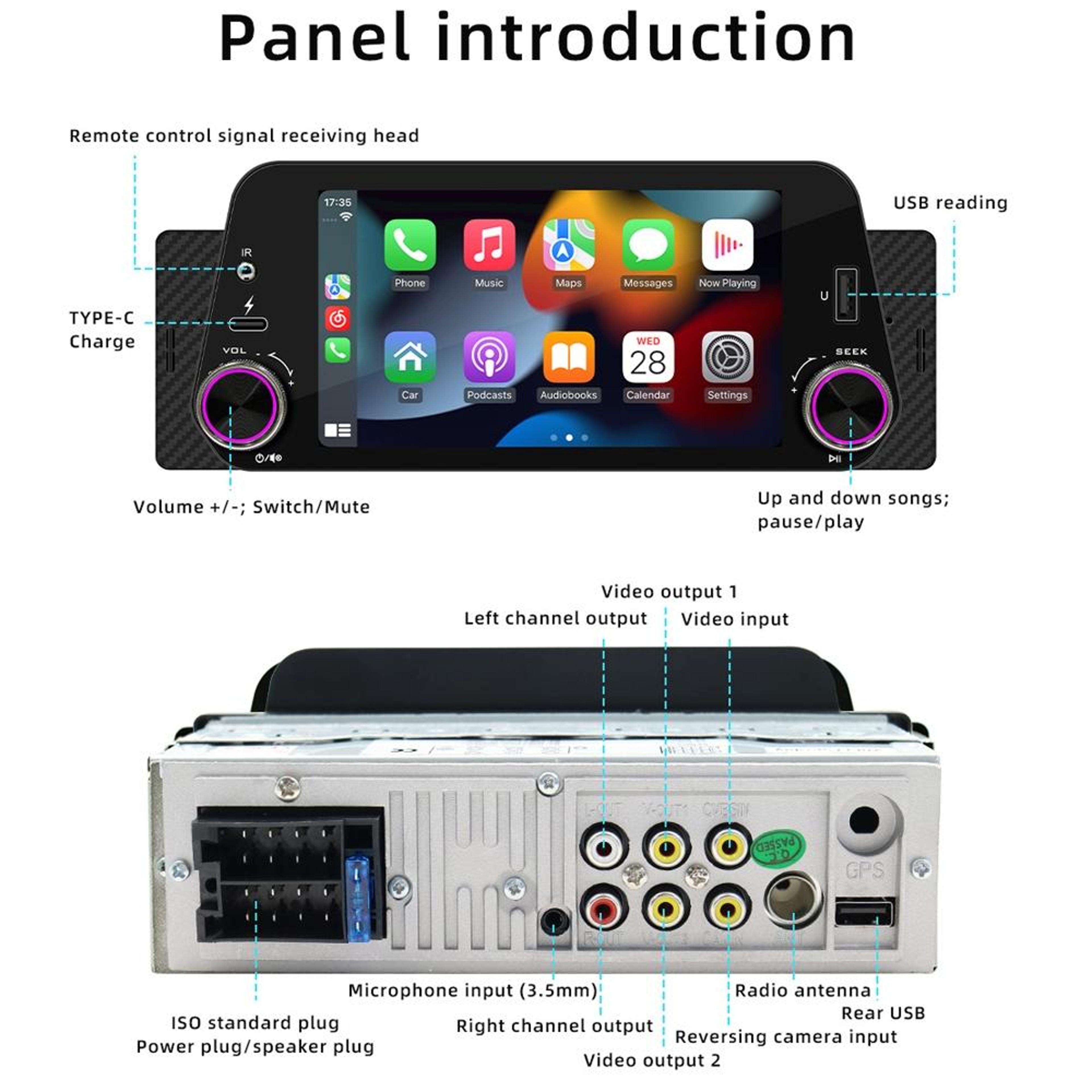 5 Inch Bluetooth Car Stereo Wireless MP5 Player Touchscreen Hands Free Car Radio 7