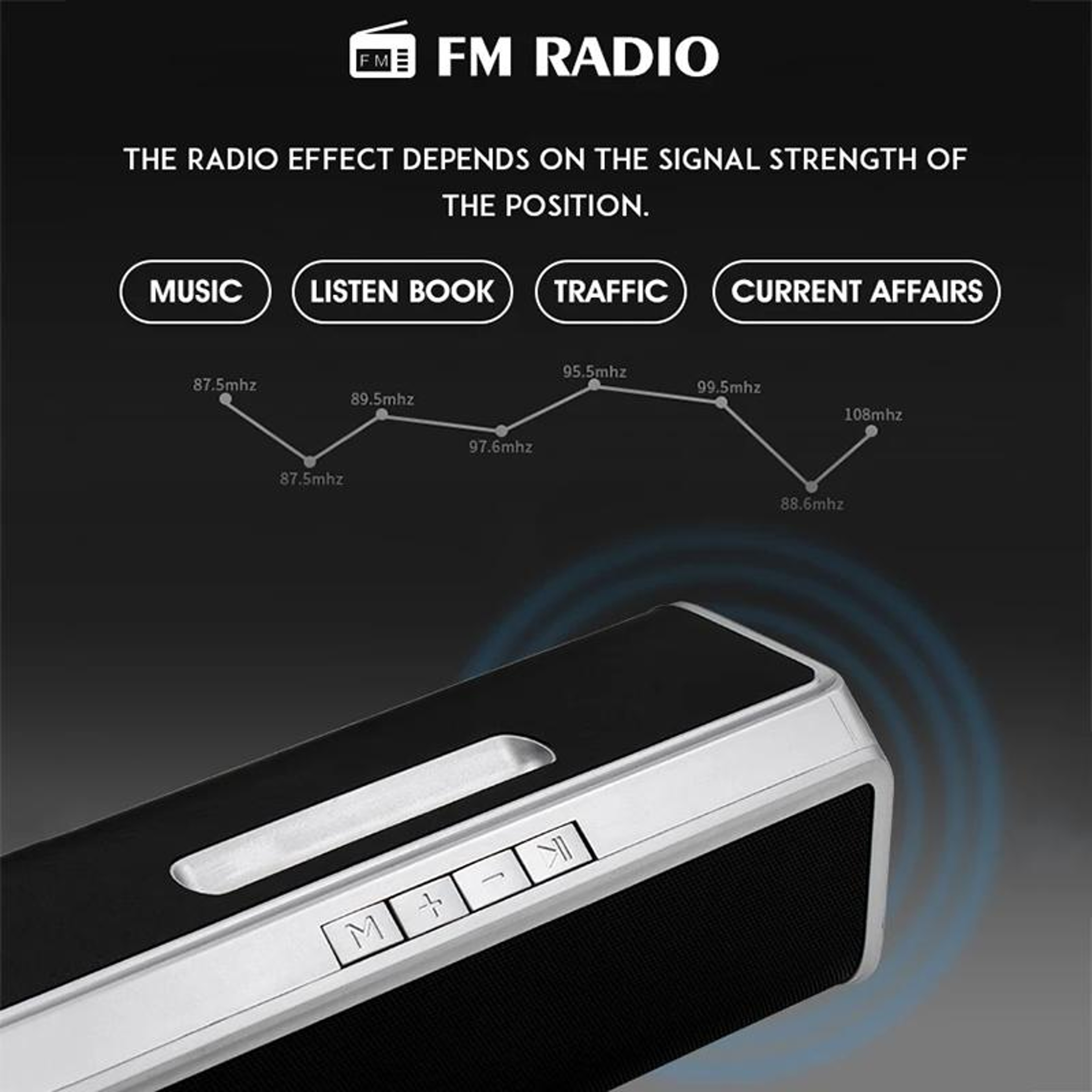 NBY 6690 TWS Couplet FM Multifunctional Desktop Plug-in Card Bluetooth SpeakerBlack – view 12