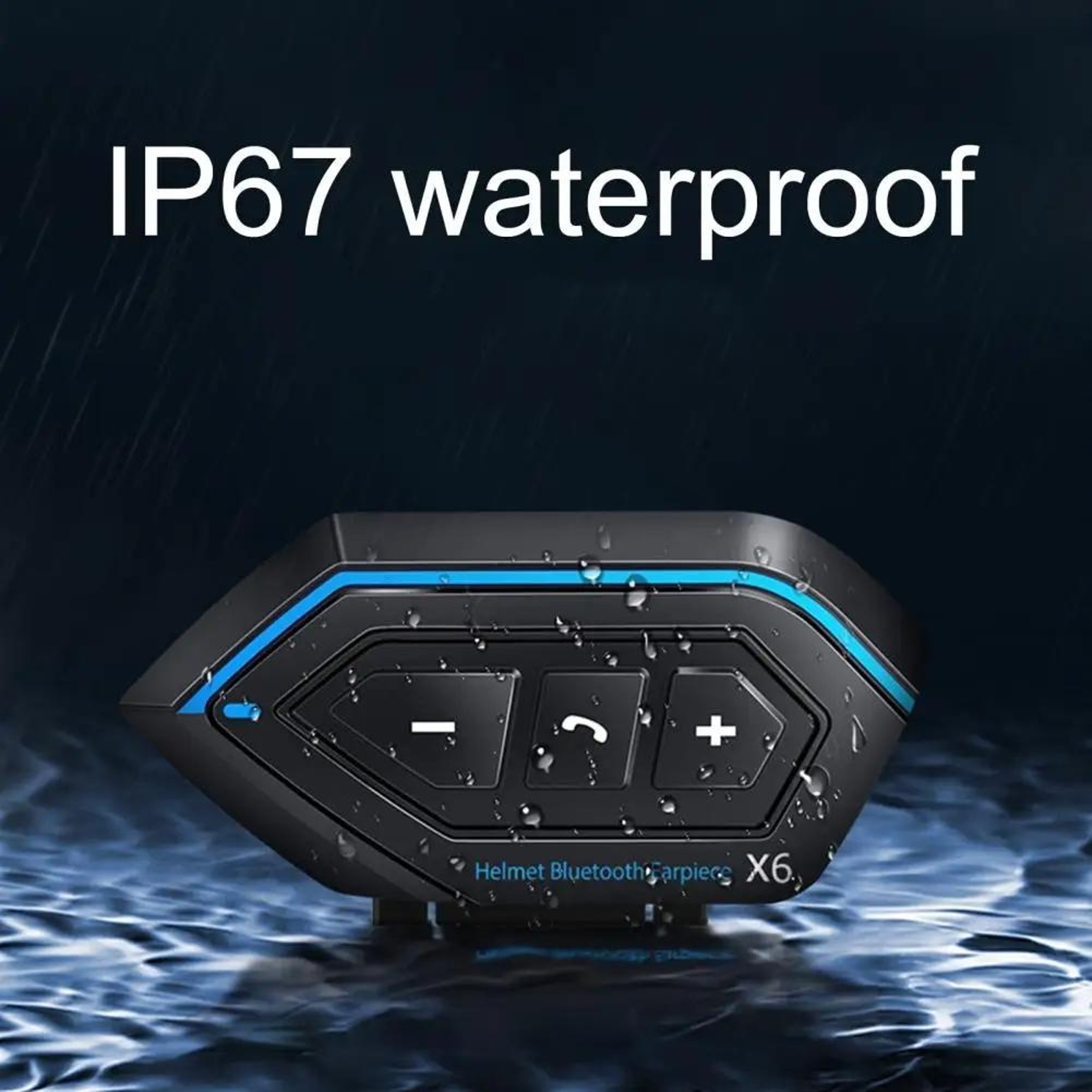 X6 Motorcycle Bluetooth Headset IP67 Waterproof Helmet Headset with 50H Battery Bluetooth 5.0 – view 14