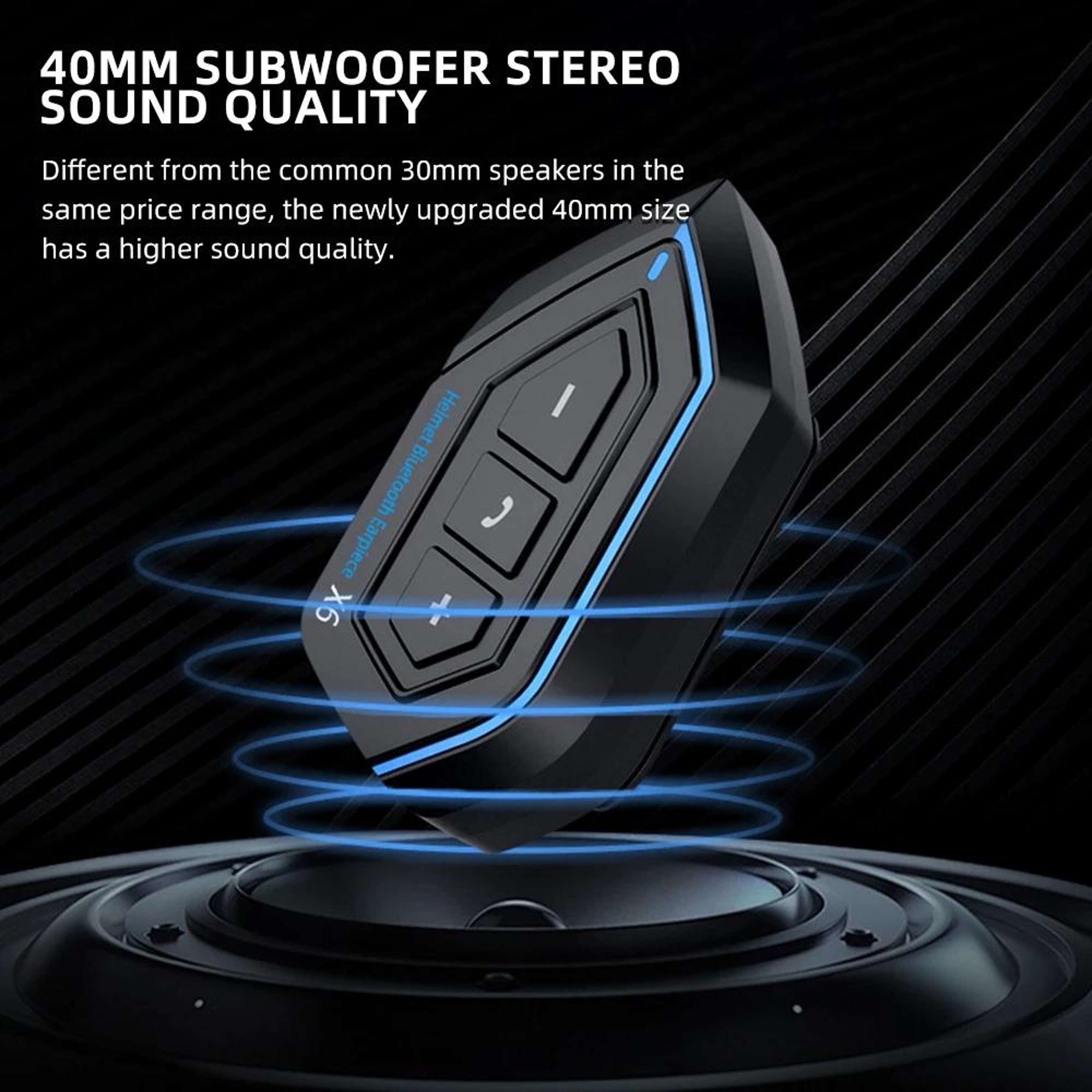 X6 Motorcycle Bluetooth Headset IP67 Waterproof Helmet Headset with 50H Battery Bluetooth 5.0 – view 15