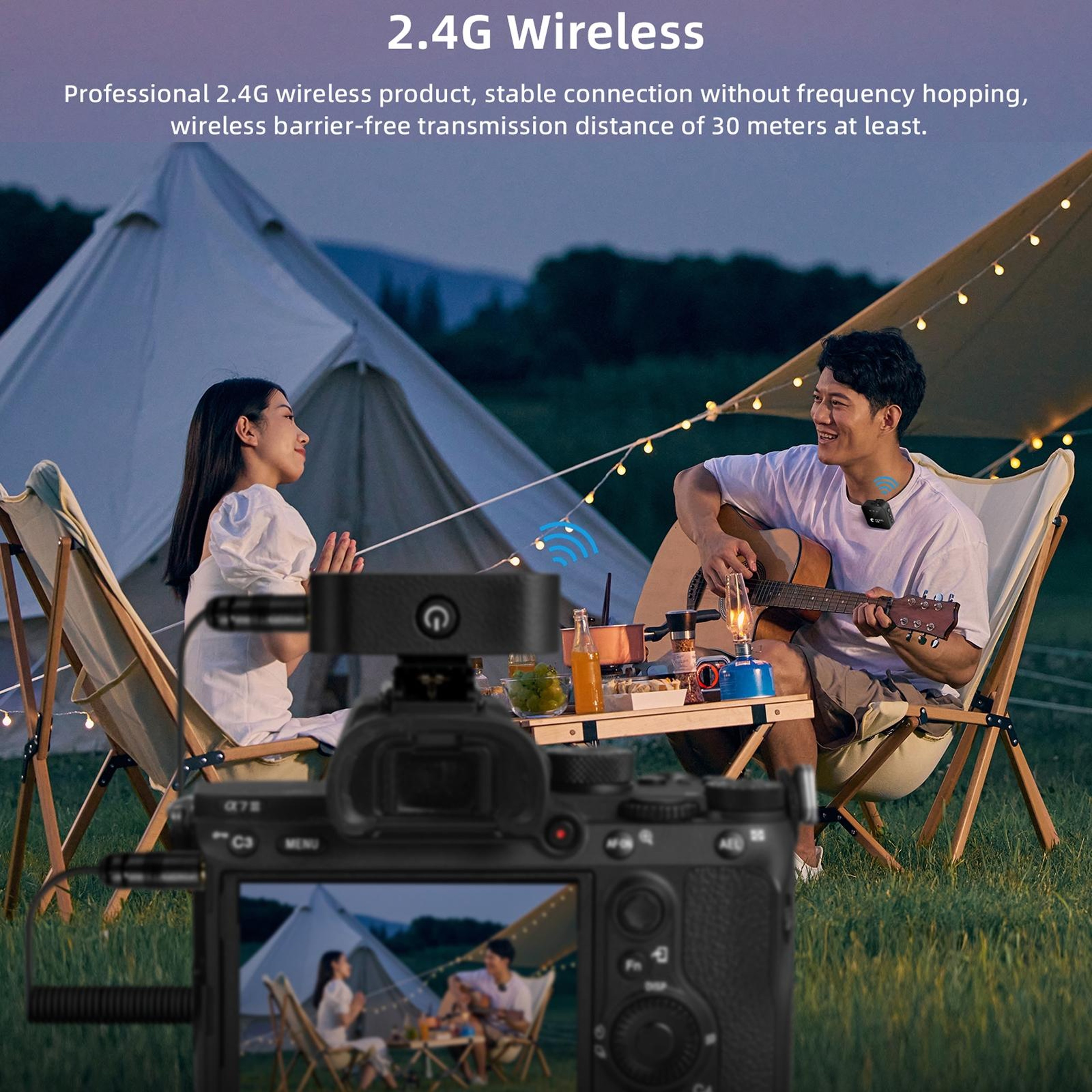 Yanmai GF525 Wireless Lavalier Microphone Dual Clip On Microphone with LED Display for Vlogging Streaming Recording – view 10