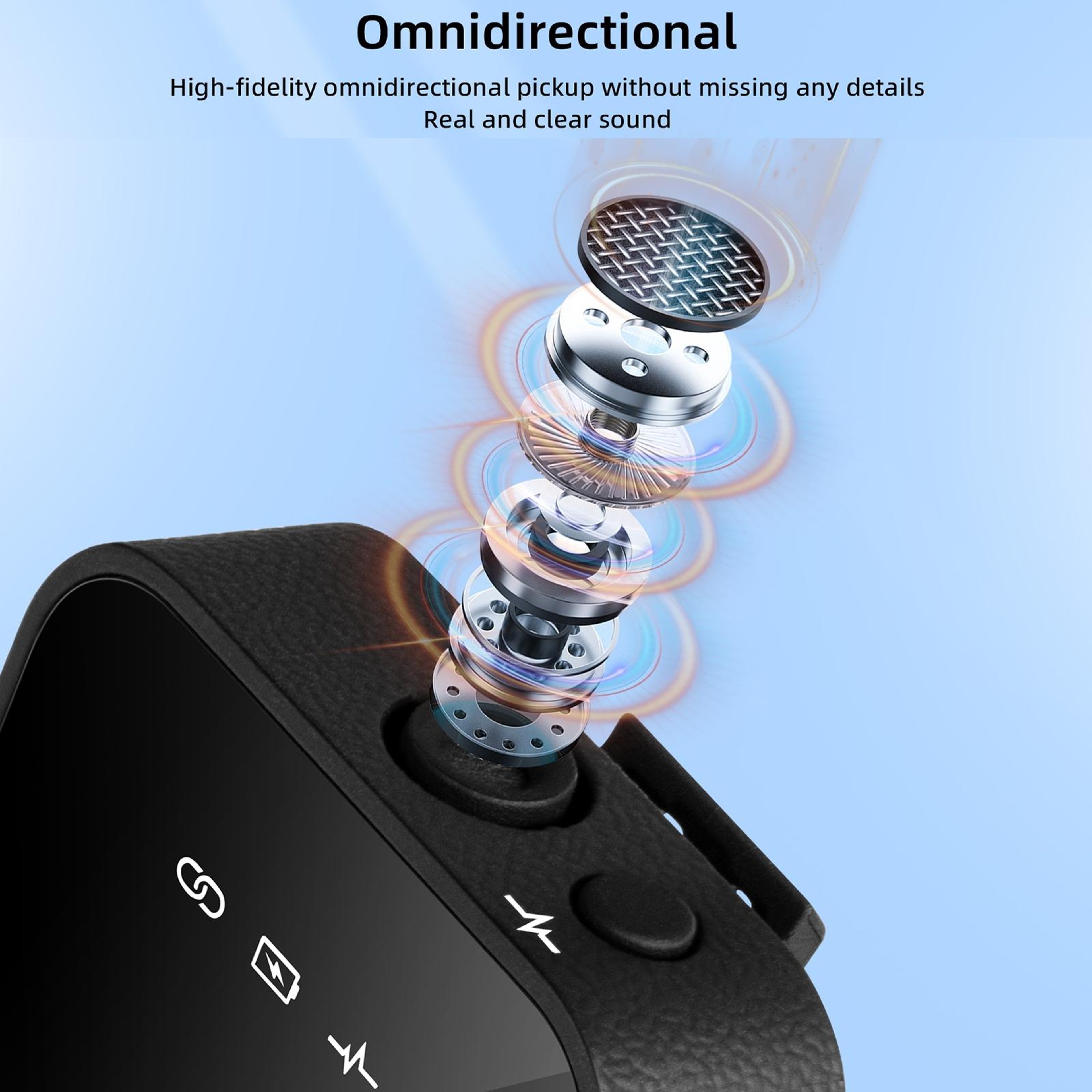 Yanmai GF525 Wireless Lavalier Microphone Dual Clip On Microphone with LED Display for Vlogging Streaming Recording – view 6