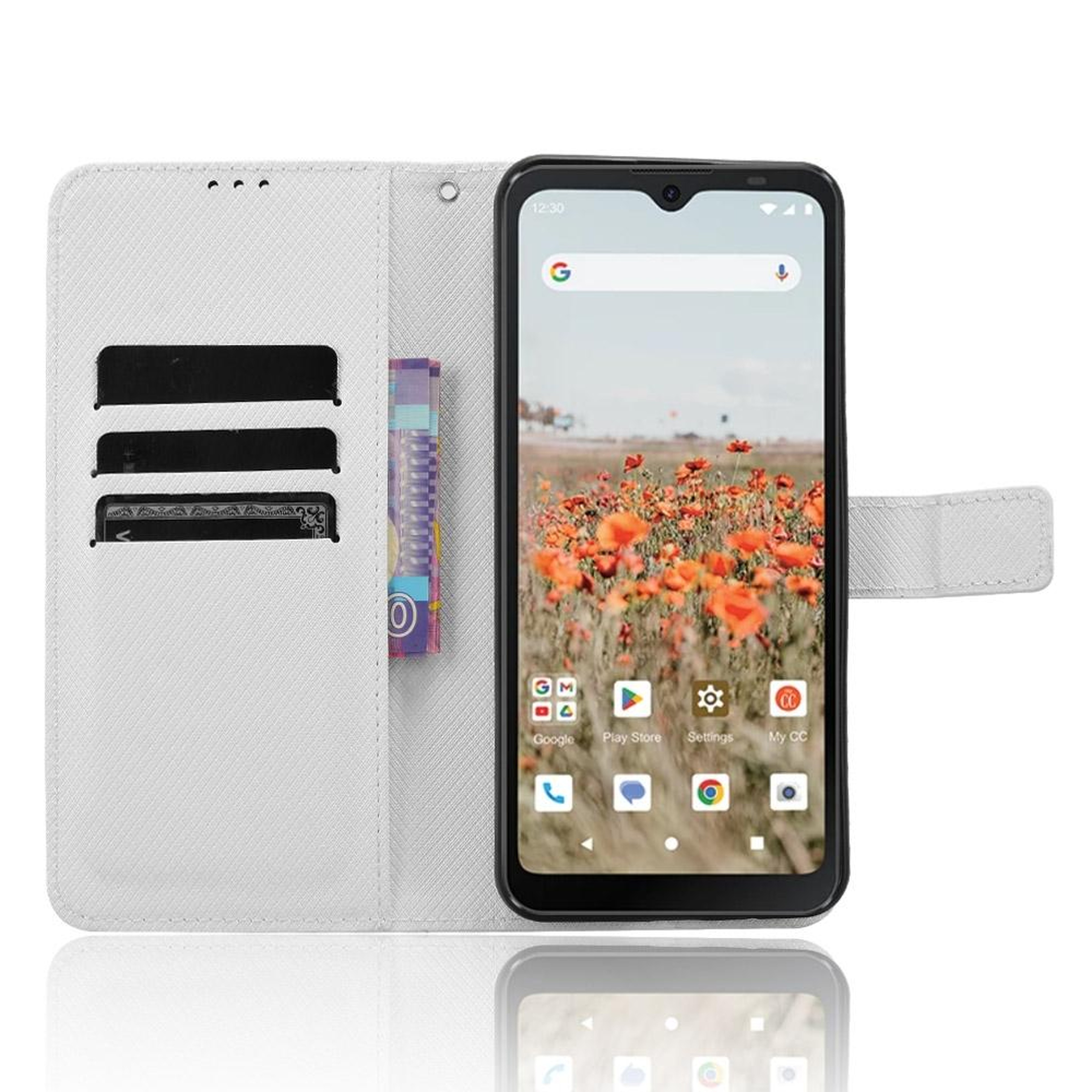Consumer Cellular Iris Connect Leather Wallet Case with Diamond Texture Flip Stand Cover – view 4