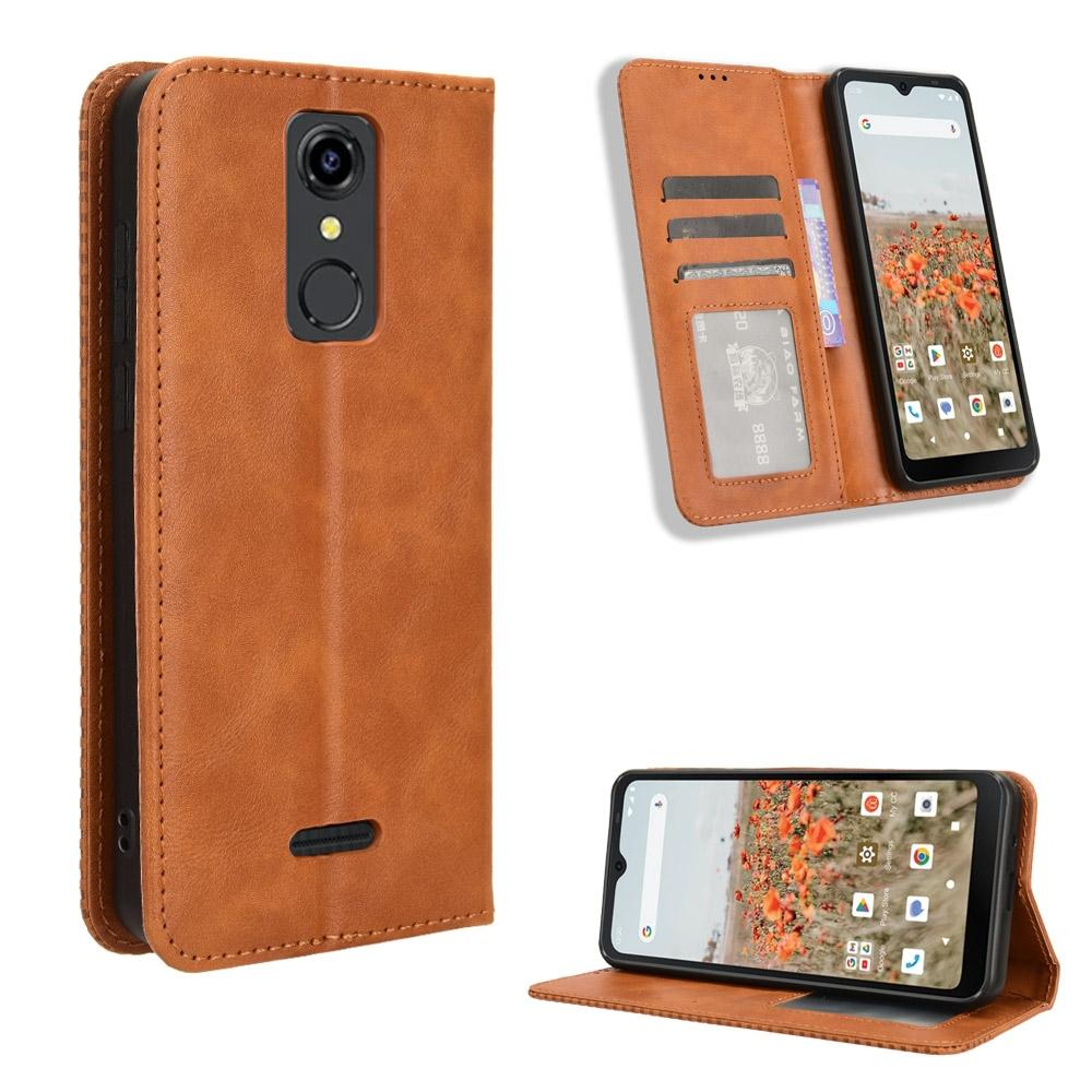 Consumer Cellular Iris Connect Leather Wallet Case with Magnetic Buckle Kickstand and Card Slots – view 10