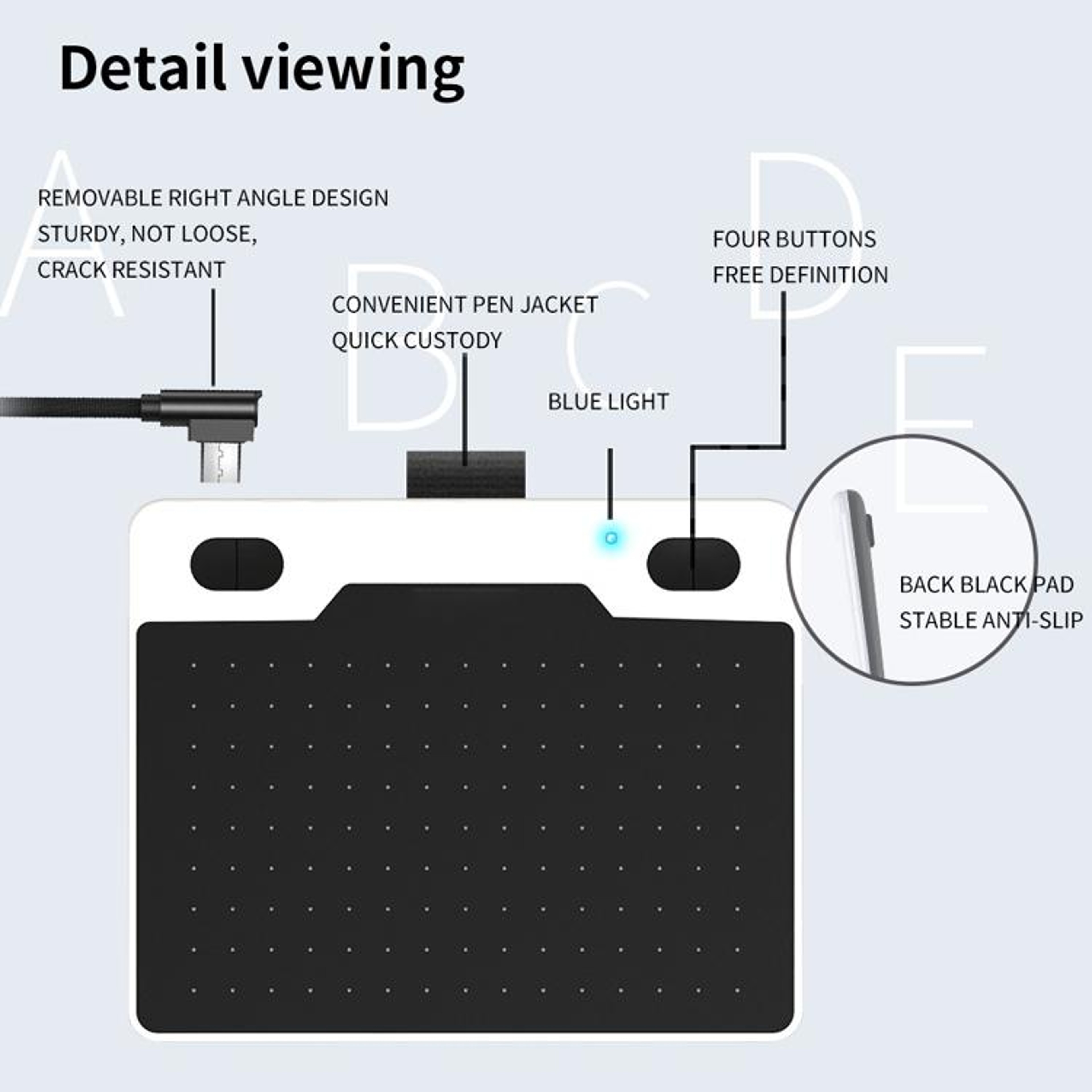 10Moons T503 Drawing Tablet With Battery Stylus 8192 Pressure Graphic Tablet For PC Android Mac 11