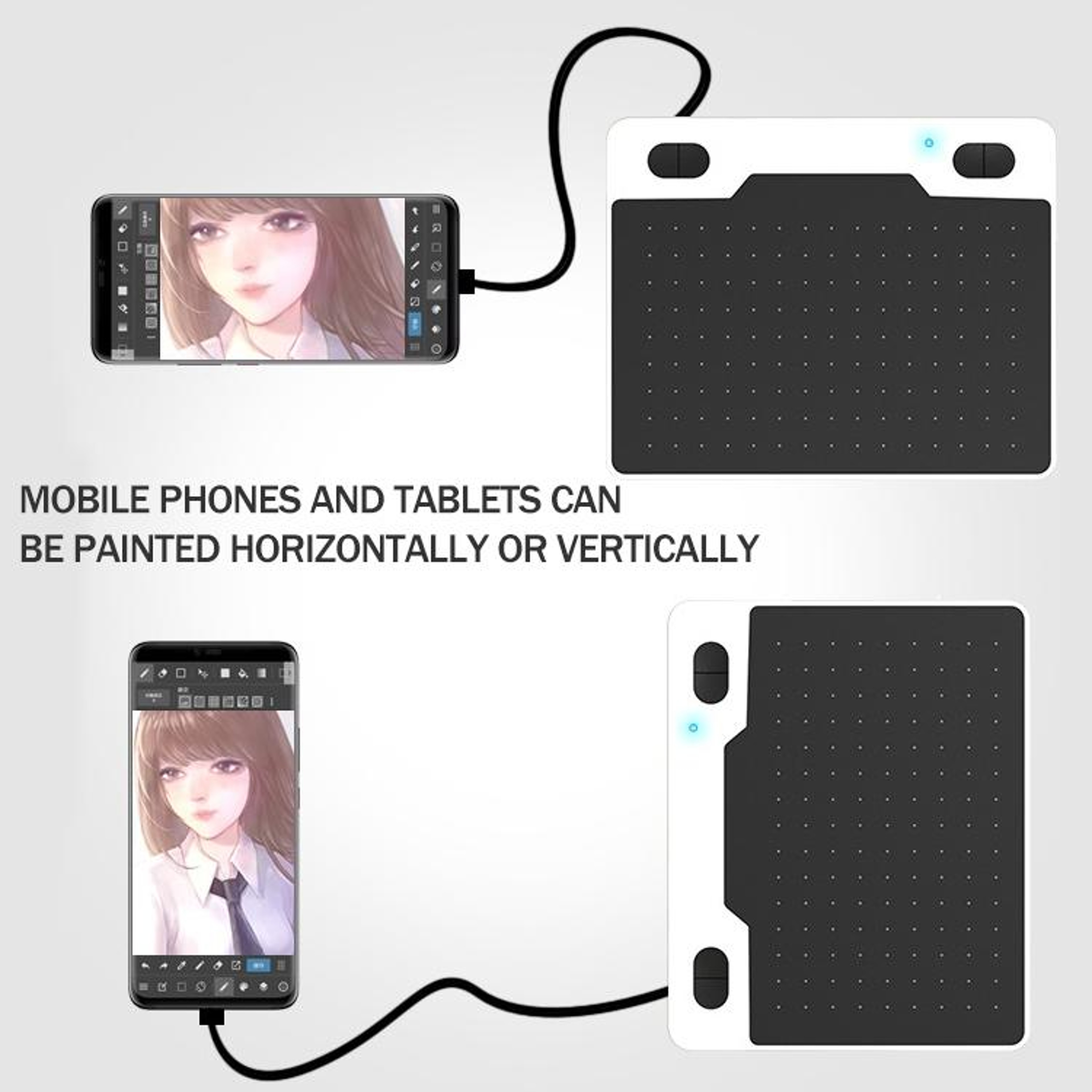 10Moons T503 Drawing Tablet With Battery Stylus 8192 Pressure Graphic Tablet For PC Android Mac 12