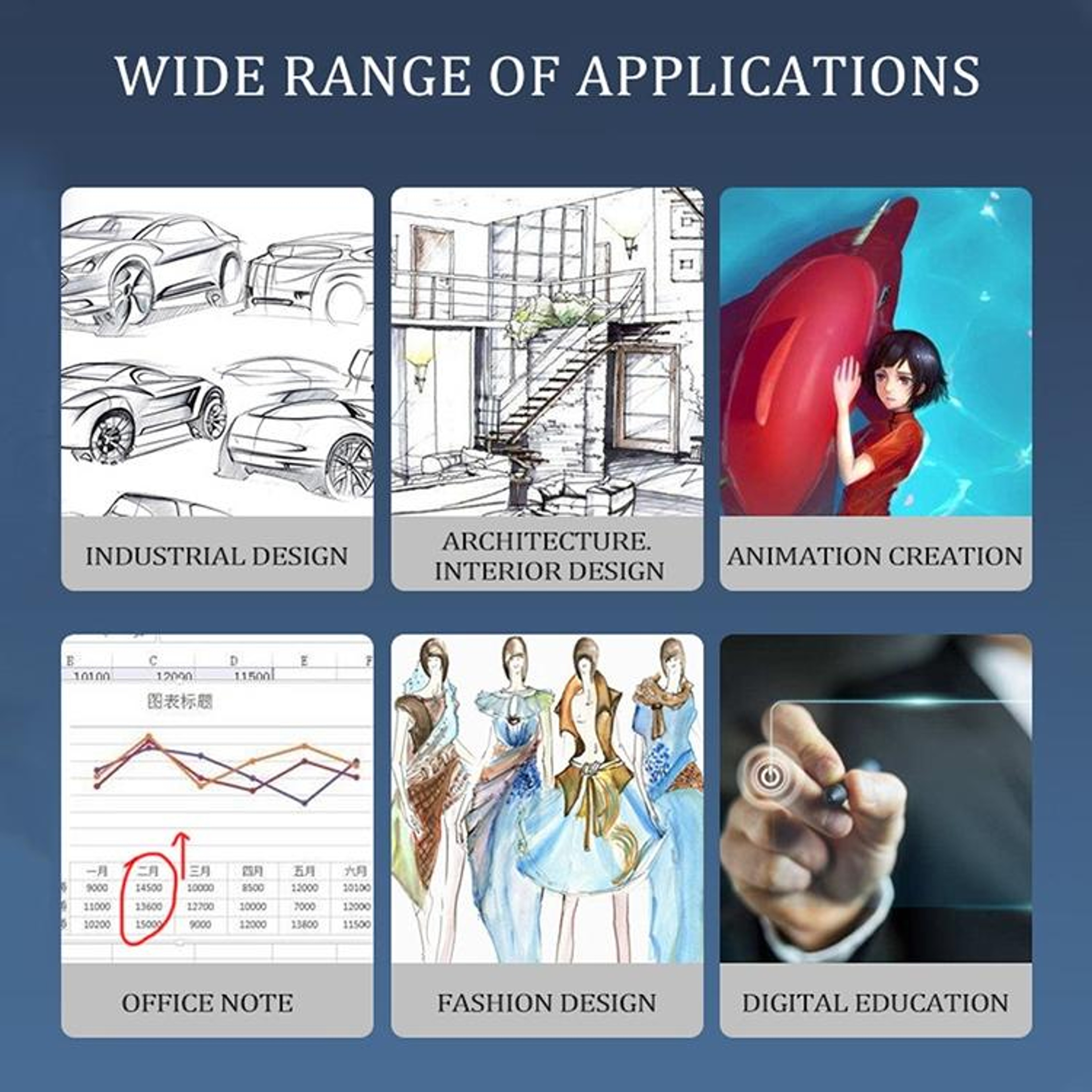 10Moons T503 Drawing Tablet With Battery Stylus 8192 Pressure Graphic Tablet For PC Android Mac 6
