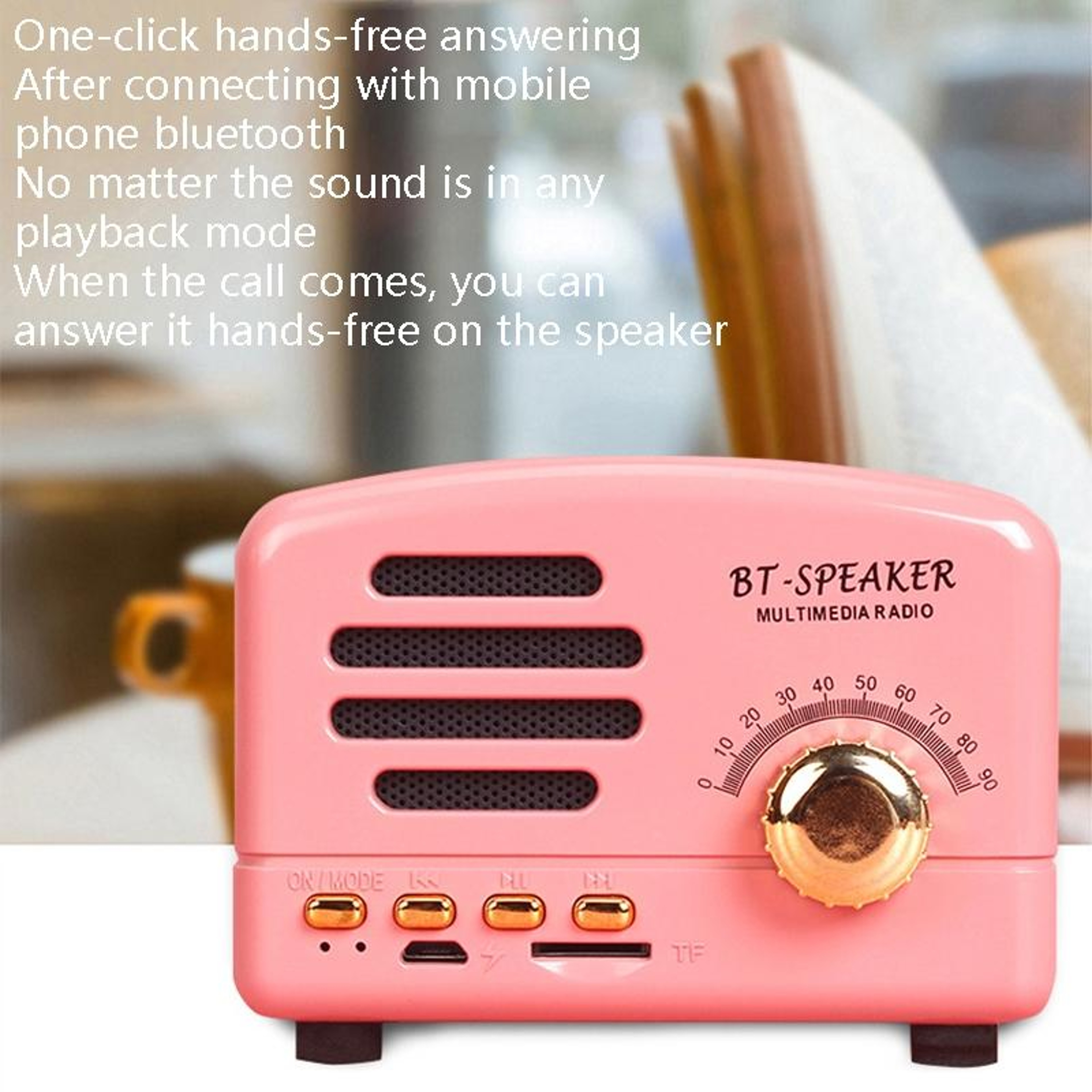 BT01 Retro Bluetooth Speaker Portable Bluetooth Speaker Mini Wireless Speaker with TF Card Support – view 6