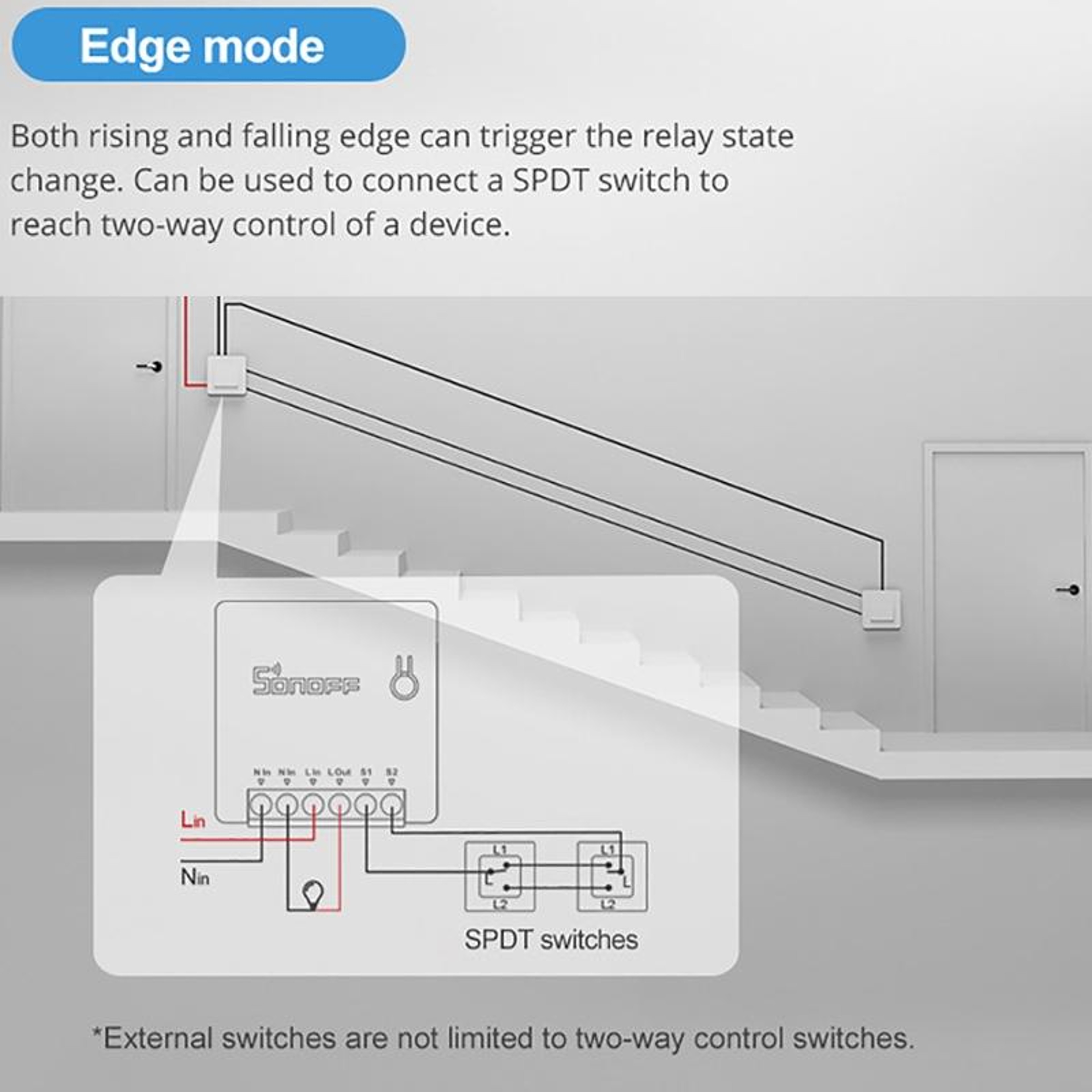 Sonoff MINIR2 WiFi Smart Switch Dual Control DIY Smart Switch for Smart Home Automation – view 3