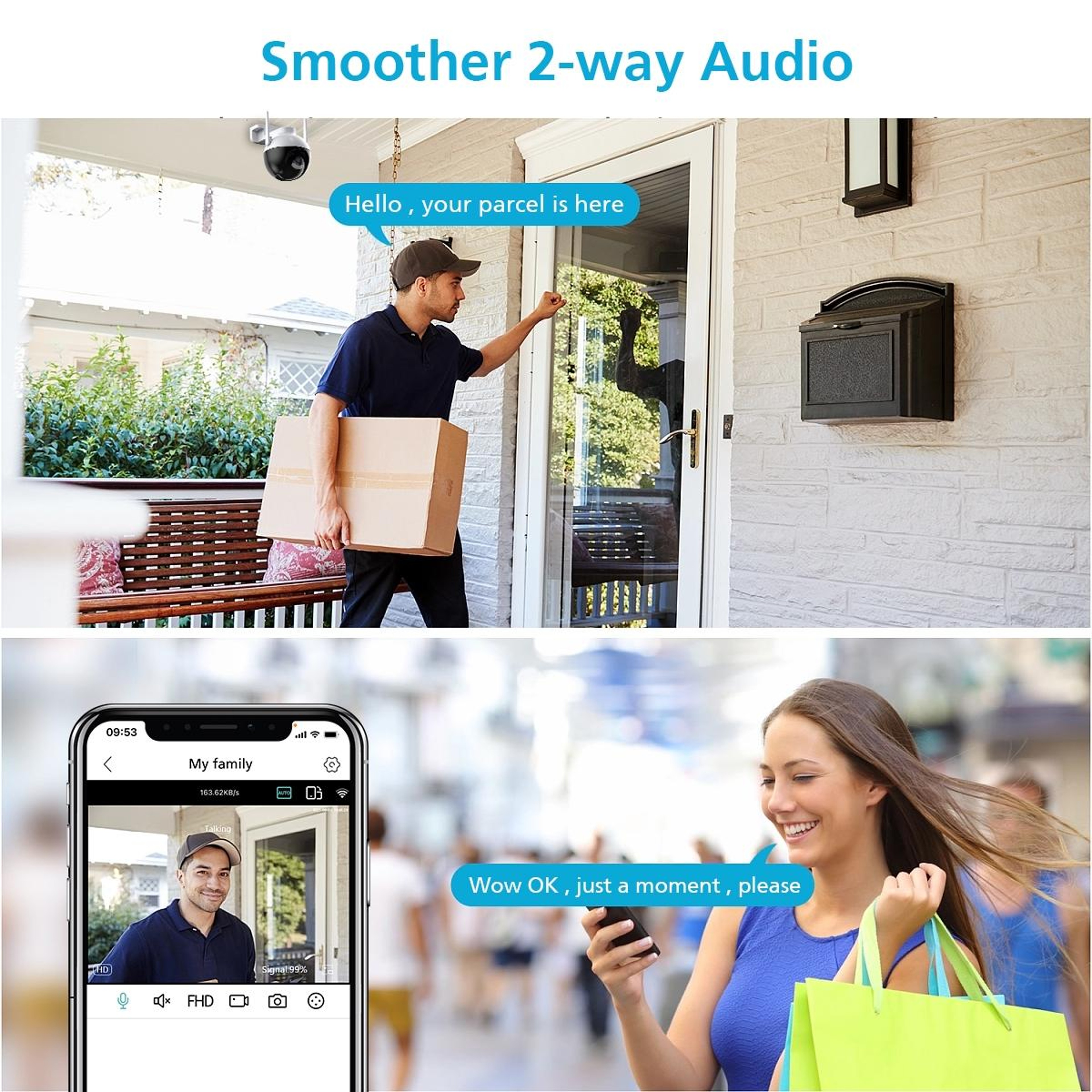 A18 8MP Surveillance Camera Wireless WiFi Security Camera With AI Motion Detection Two Way Audio 8