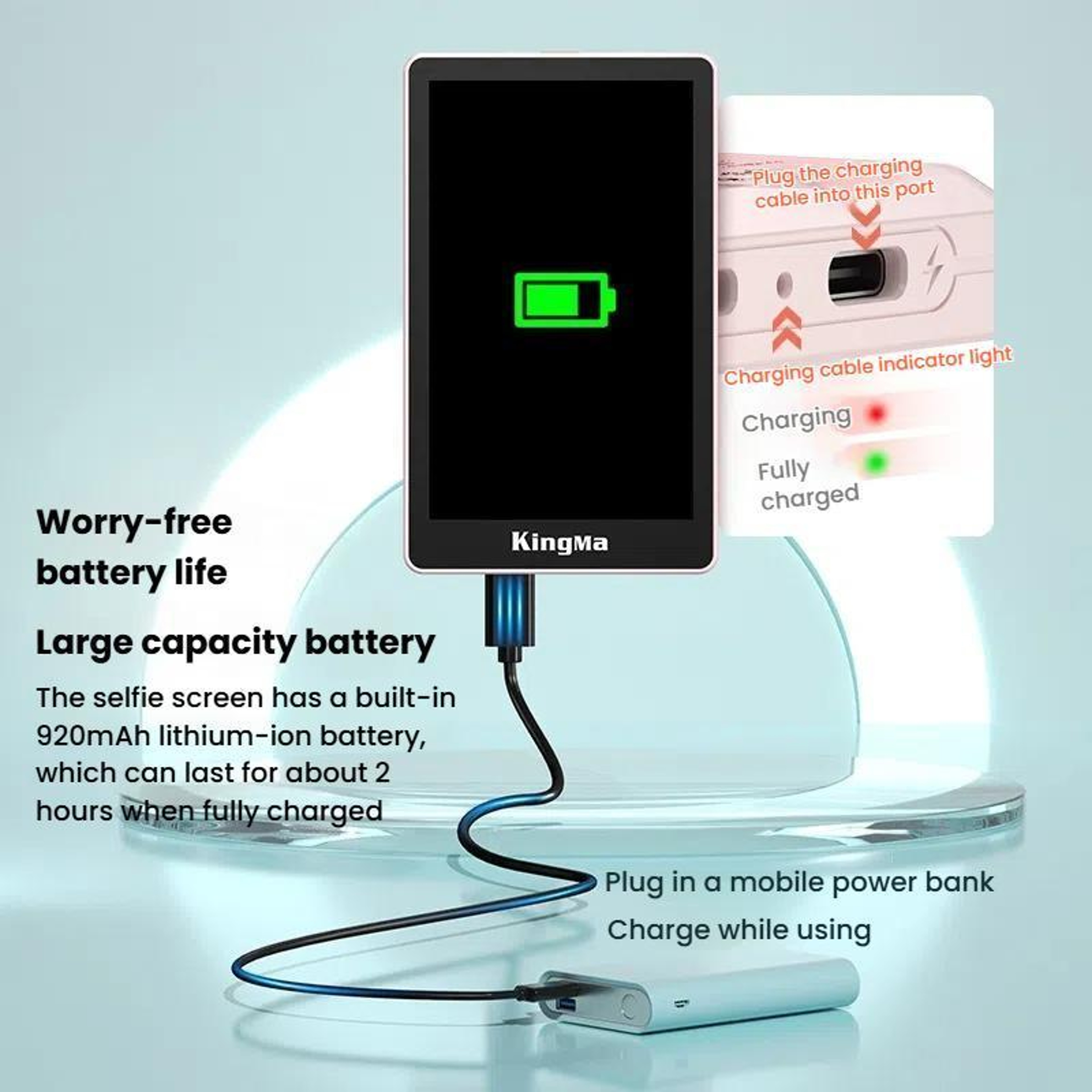 KingMa PH02 MAX MagSafe Selfie Monitor Phone Rear Camera Display for Vlogging and Live Streaming – view 9