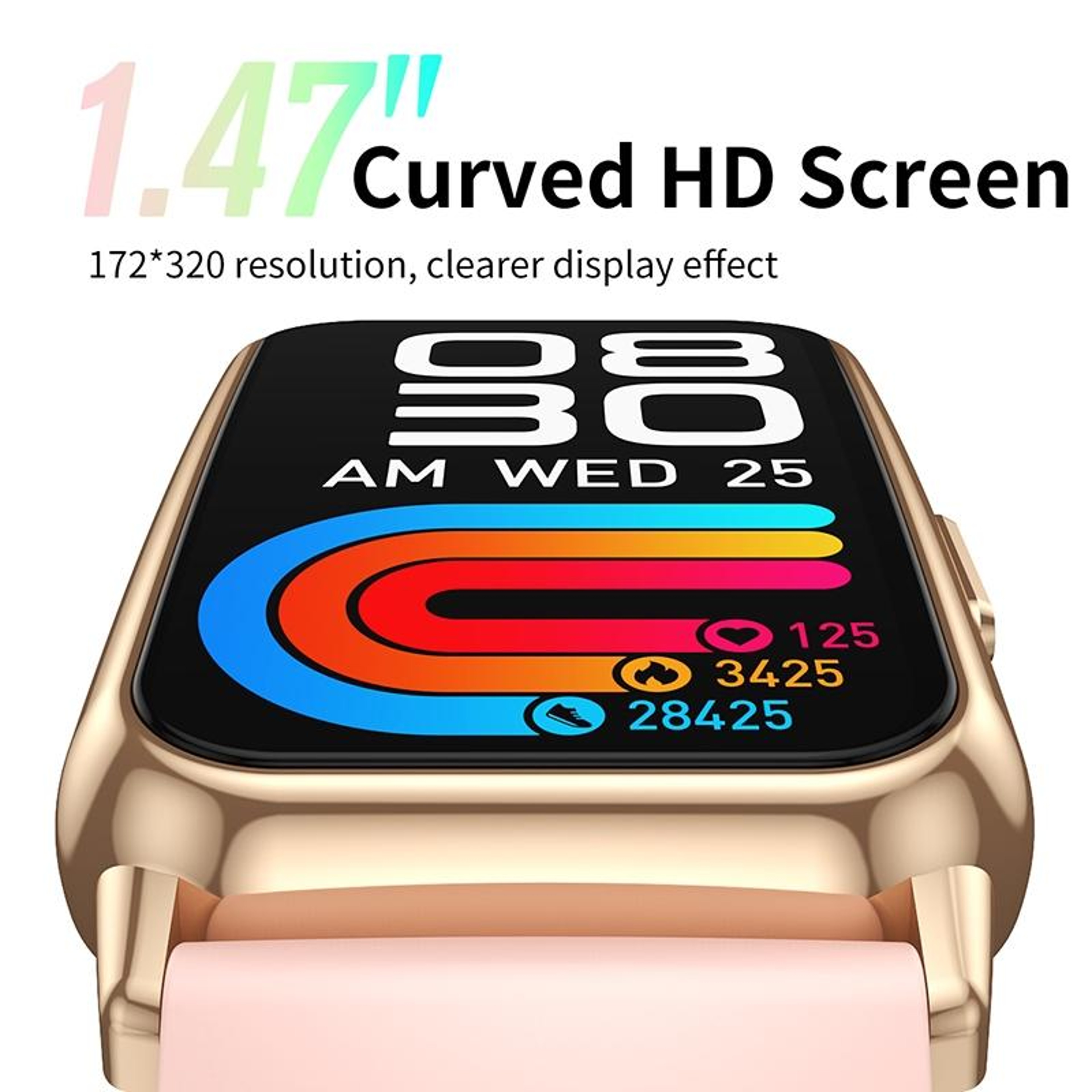 CY22 Smart Watch with Steel Strap Smart Watch IP67 Waterproof Fitness Tracker Gold – view 7