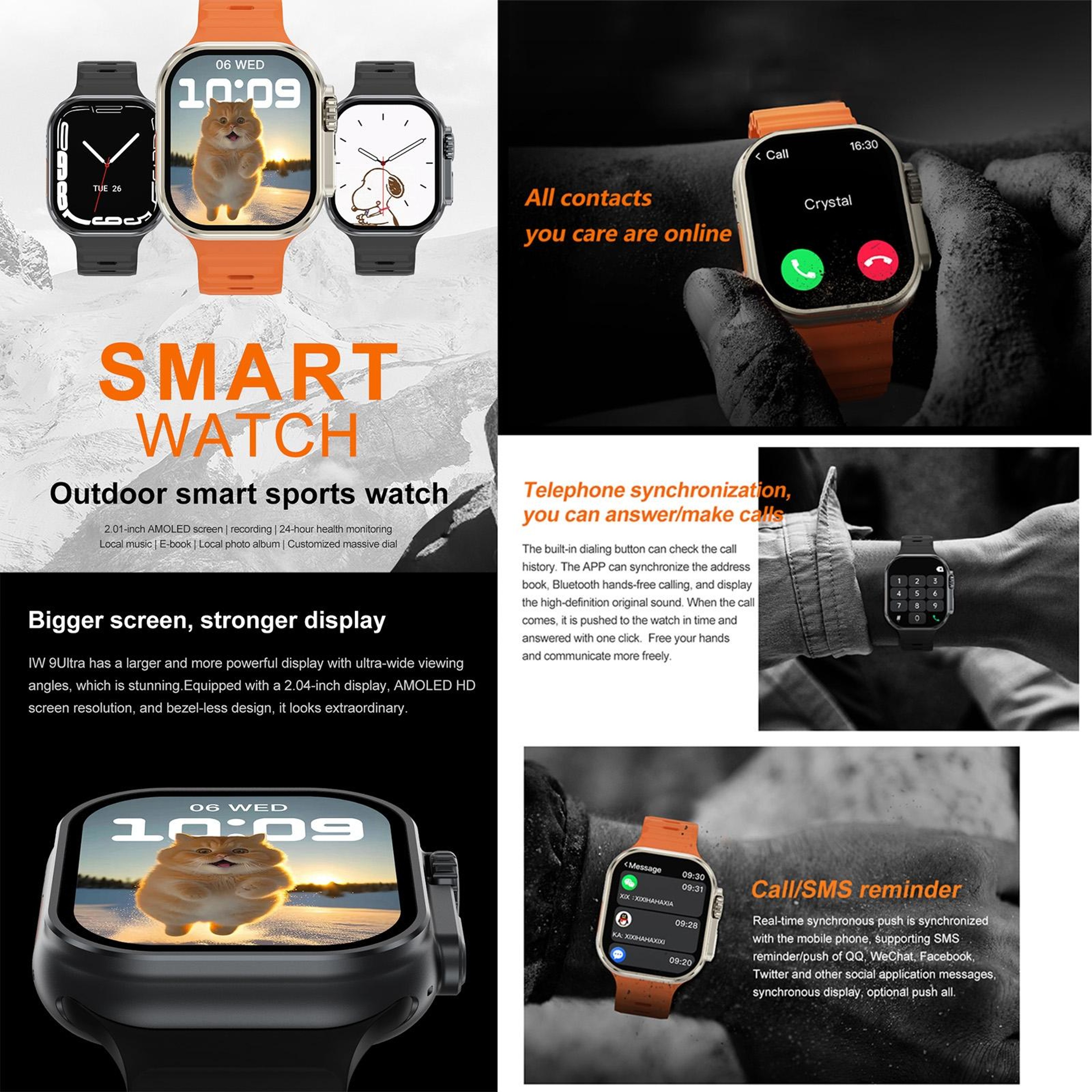 IW9 Ultra AMOLED Bluetooth Calling Smartwatch With Health Monitoring And NFC 4