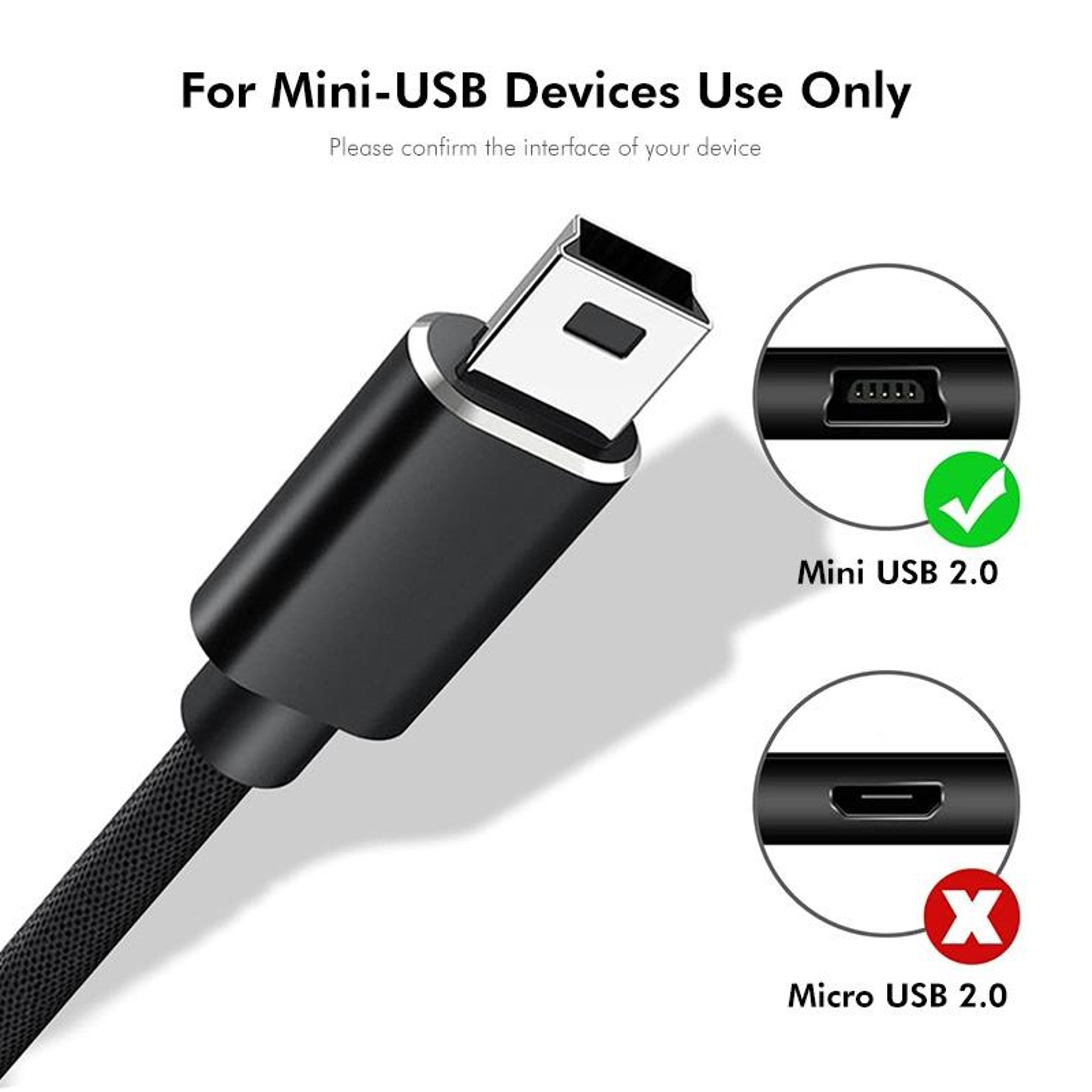 ENKAY USB C to Mini USB Cable 1M Fast Charging Data Sync Cord for Cameras GPS MP3 and Mini USB Devices – view 2