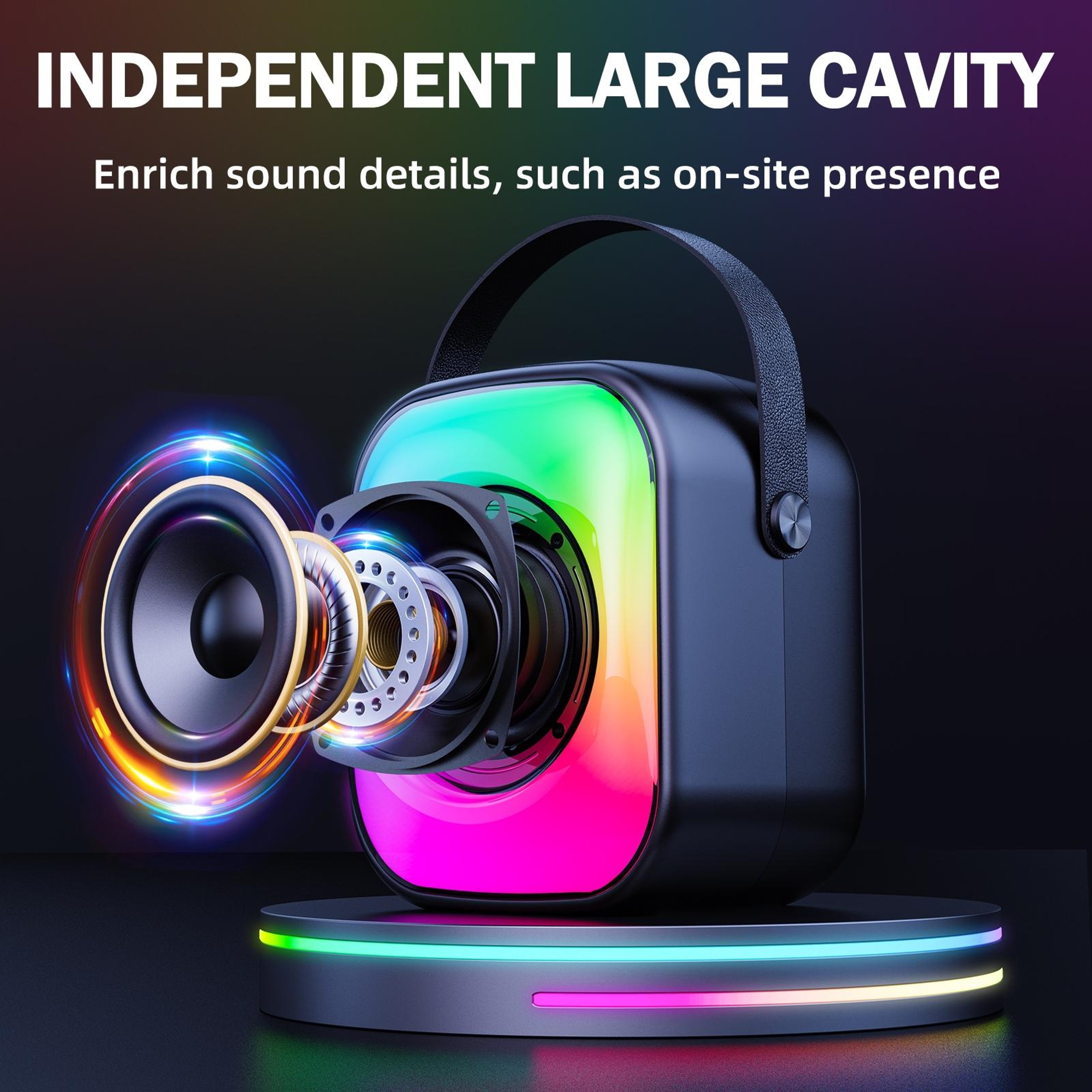 ONIKUMA L7 Bluetooth Karaoke Speaker with 2 Wireless Microphones Portable Karaoke Machine – view 6