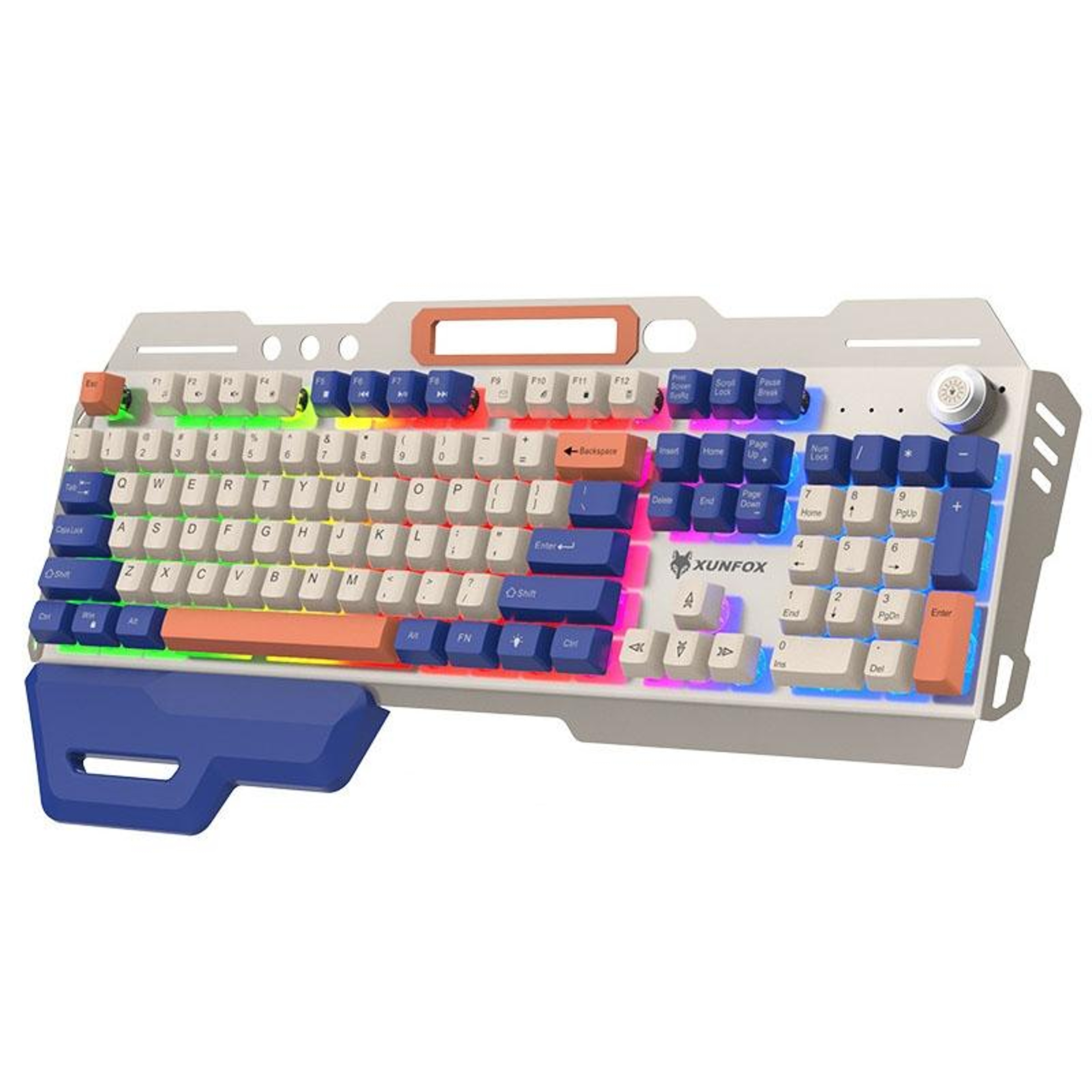 XUNSVFOX K90 Mechanical Feeling Keyboard RGB Gaming Keyboard with Metal Panel and Wrist Rest – view 1