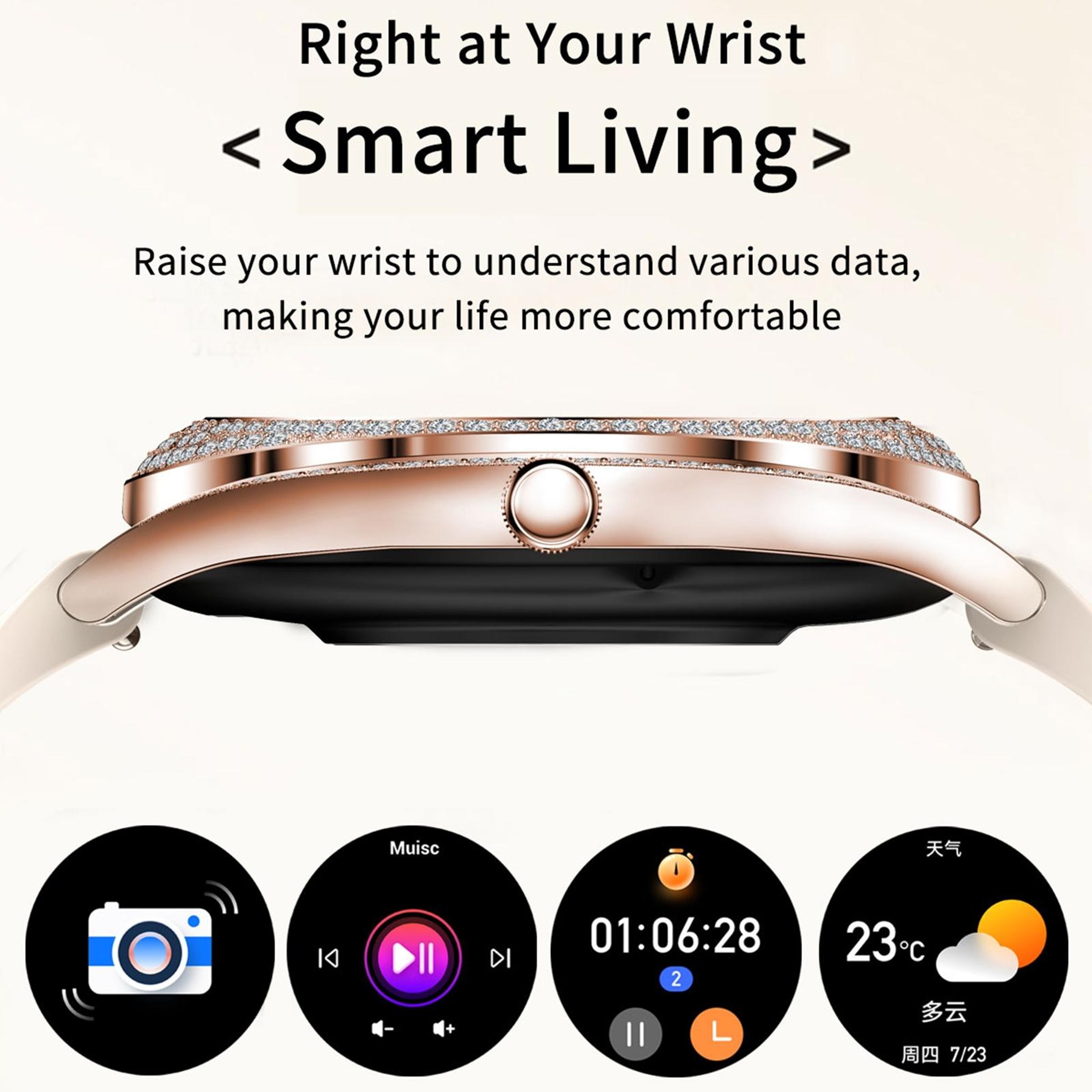 V66 Smart Watch With Bluetooth Calling Fitness Tracker Heart Rate Sleep Monitor Silicone Strap 10