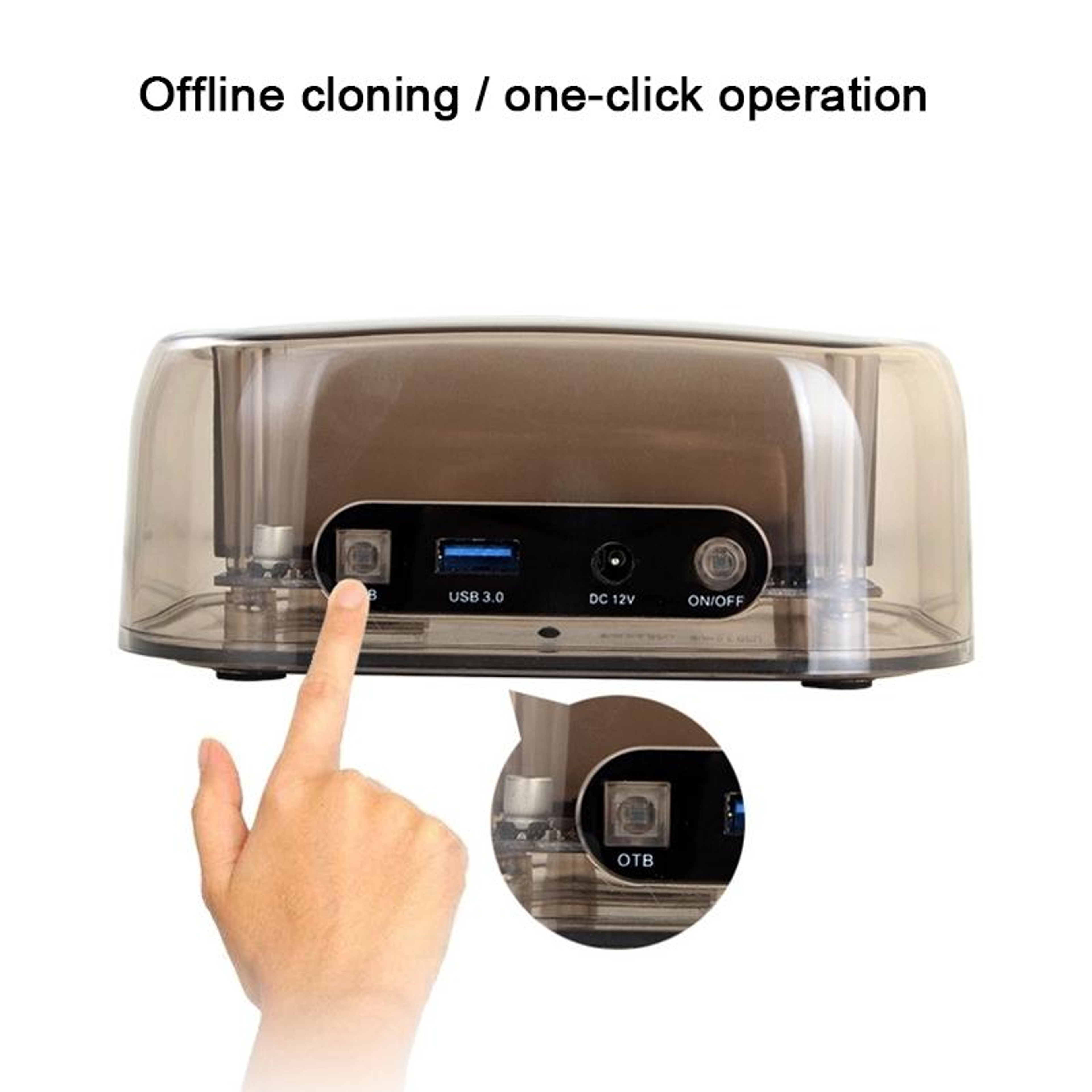 USB 3.0 HDD Enclosure Dual SATA HDD Dock with Offline Clone 16TB External Hard Drive Enclosure – view 4