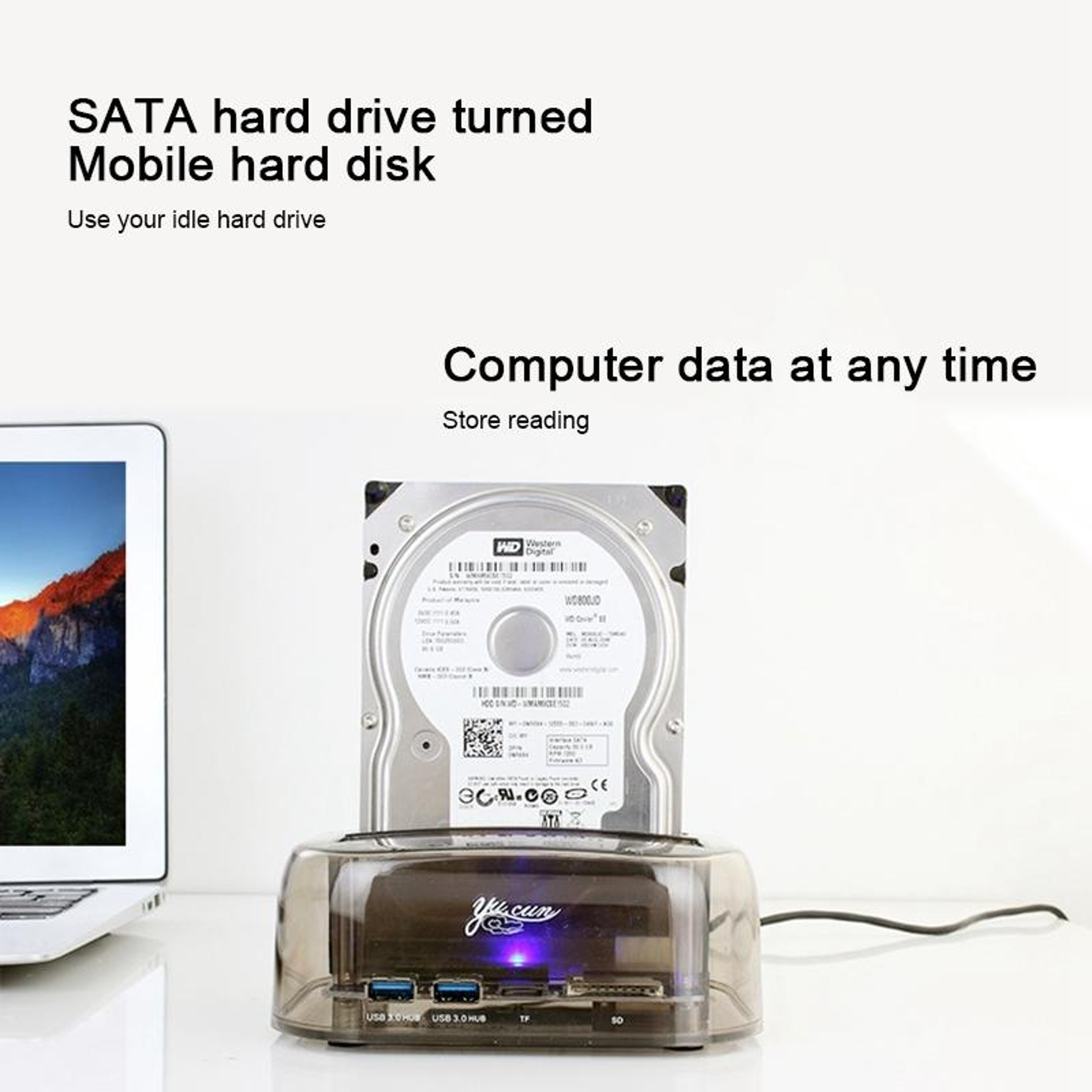USB 3.0 HDD Enclosure Dual SATA HDD Dock with Offline Clone 16TB External Hard Drive Enclosure – view 13