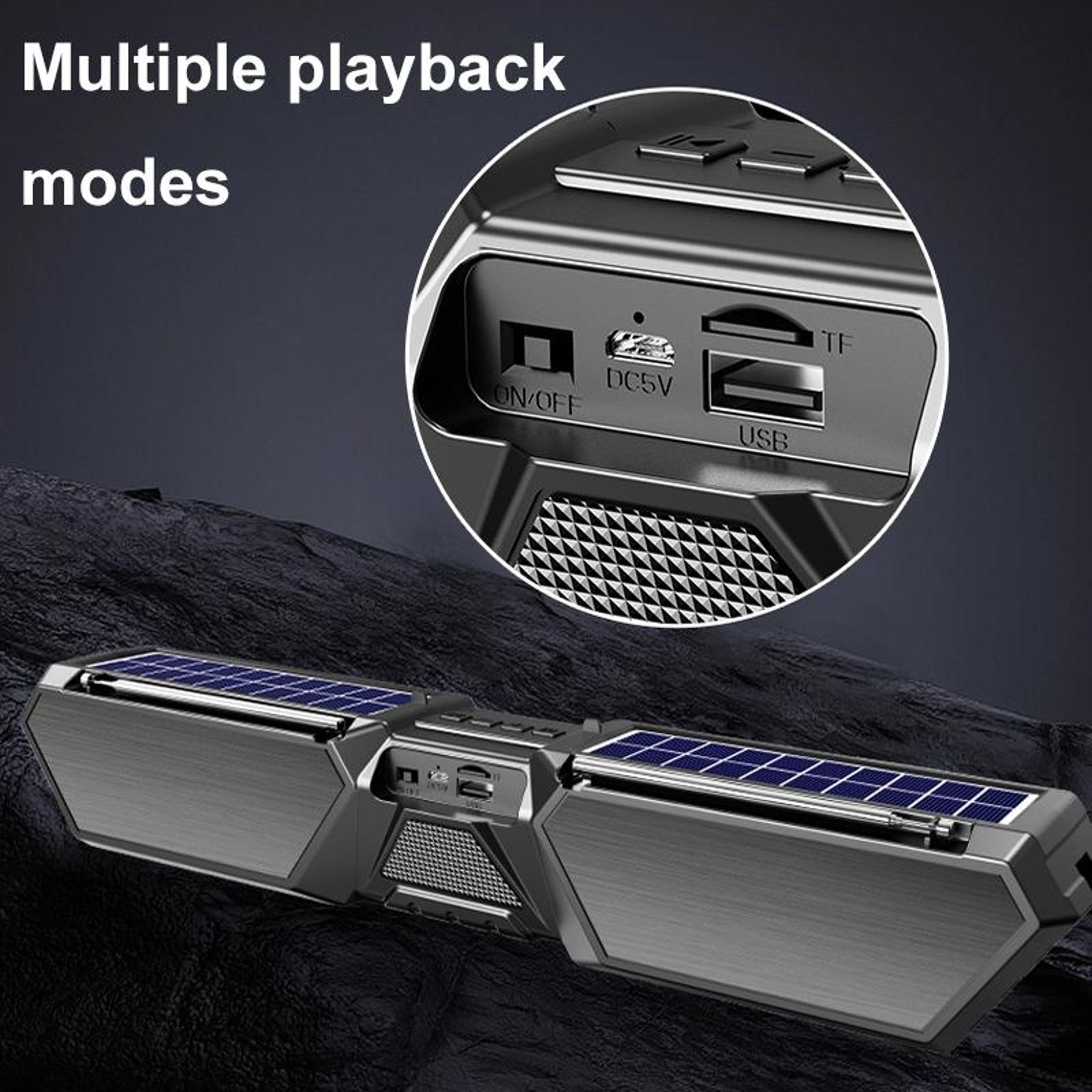 DV880 Solar Bluetooth Speaker Portable FM Radio Bluetooth 53 Outdoor Wireless Speaker 5