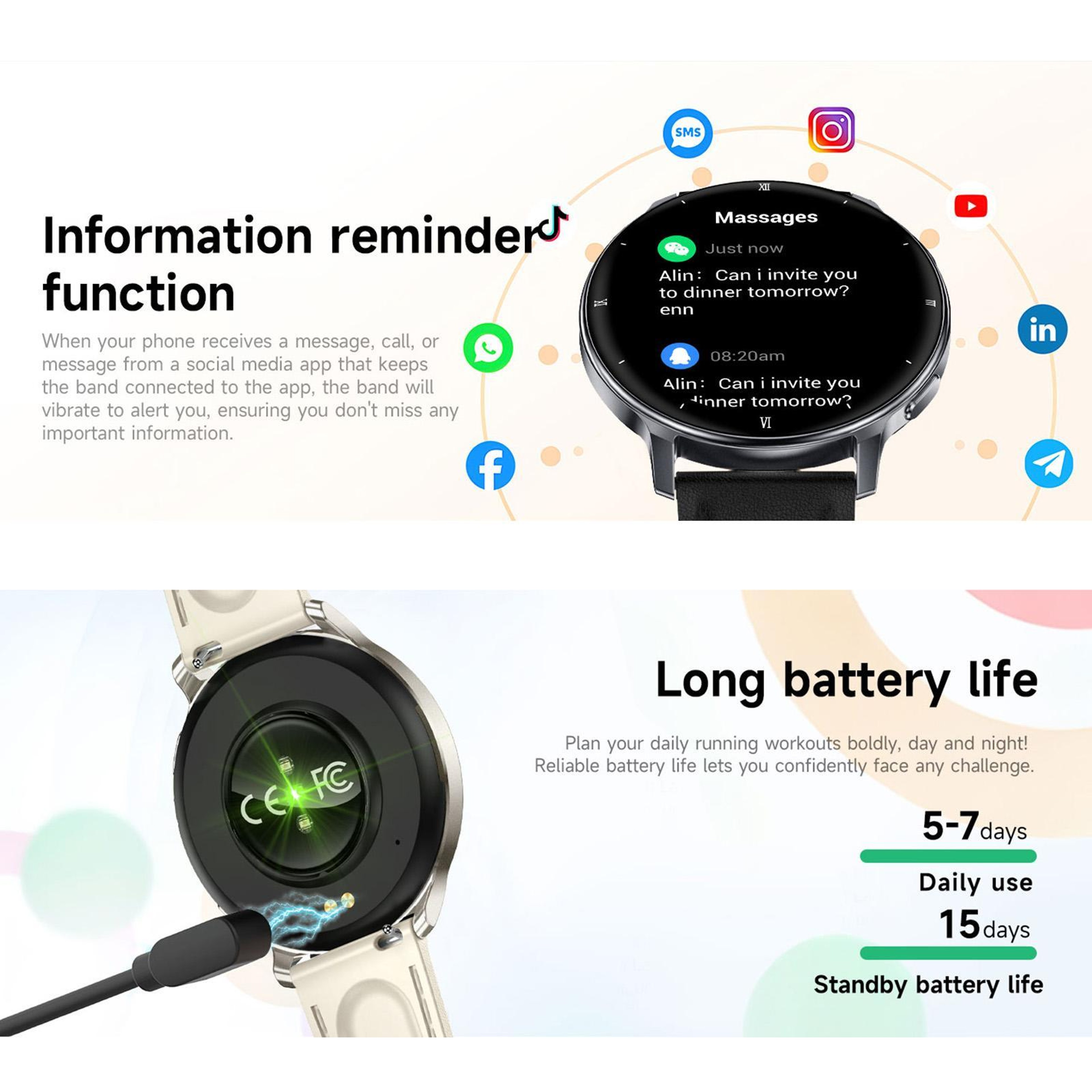 HT39 Bluetooth Smart Watch with 1.32 Inch AMOLED Display Fitness Tracker and Bluetooth Calling – view 8