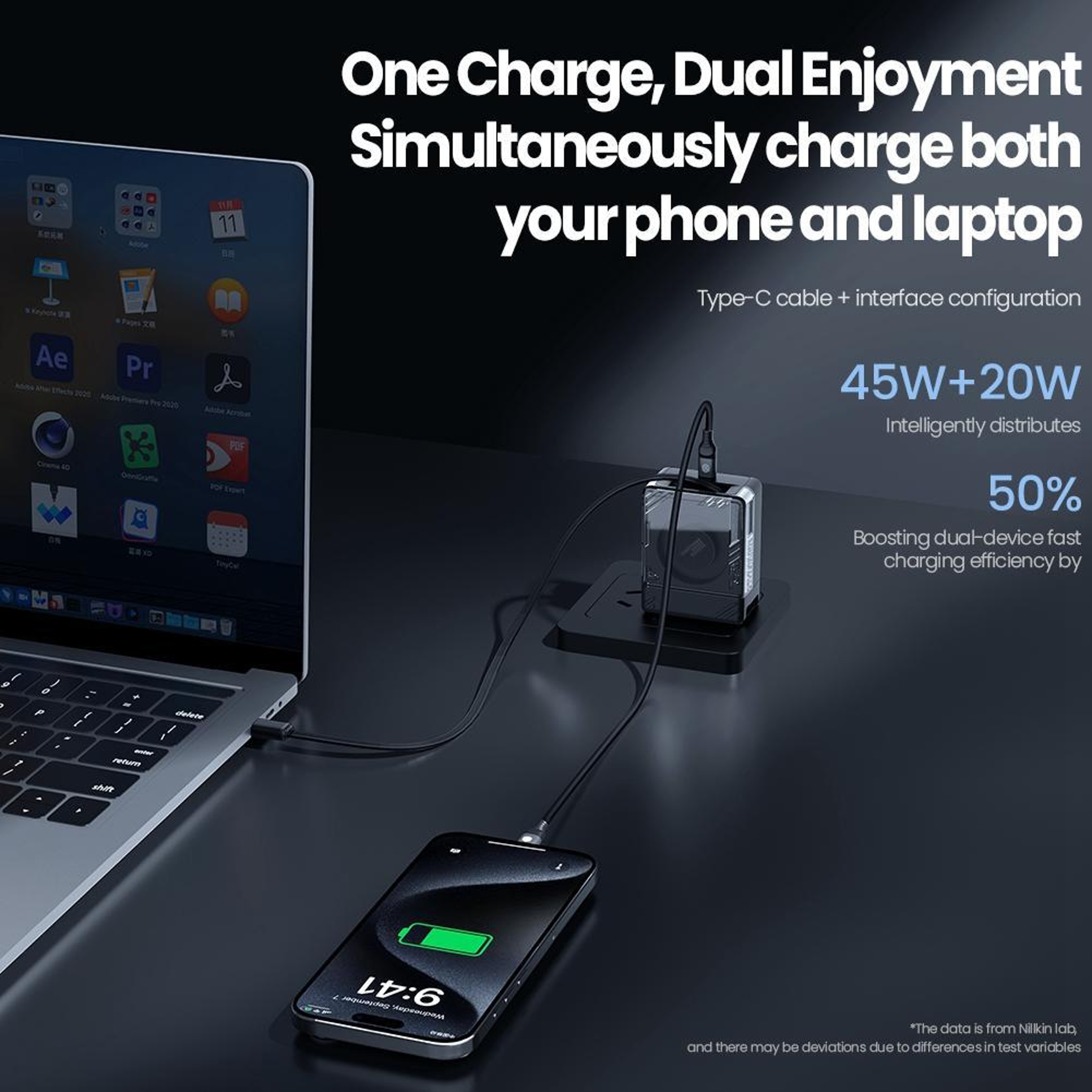 Nillkin IceCore 65W GaN Charger Retractable USB C Fast Charger with Dual USB C Ports US Plug – view 18