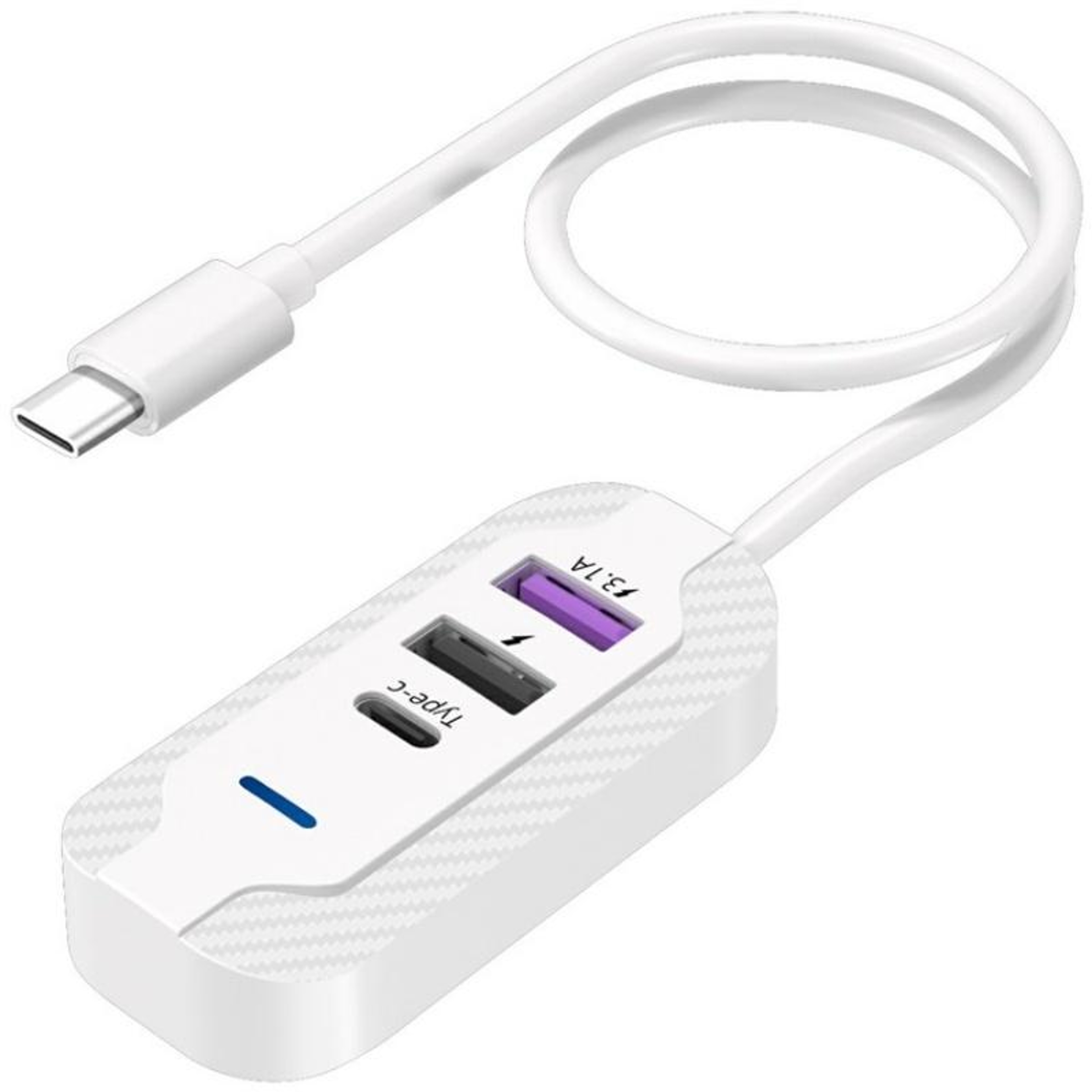 Y4 Multi Port Car Charger USB C Rear Seat Fast Charger With Dual USB And 1m Extension Cable 0