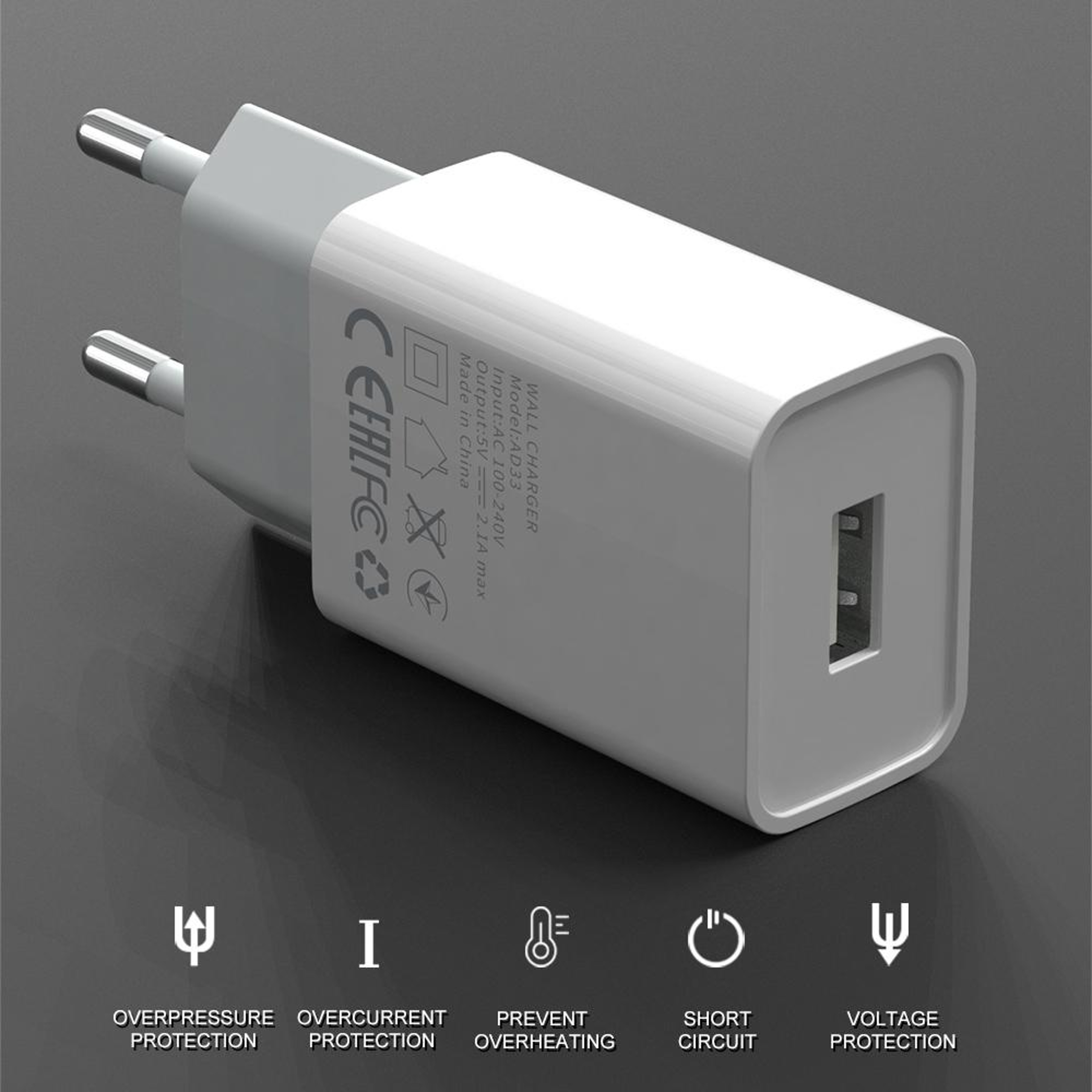 IVON AD33 USB Wall Charger With Micro USB Cable 21A Fast Charger US Plug 5