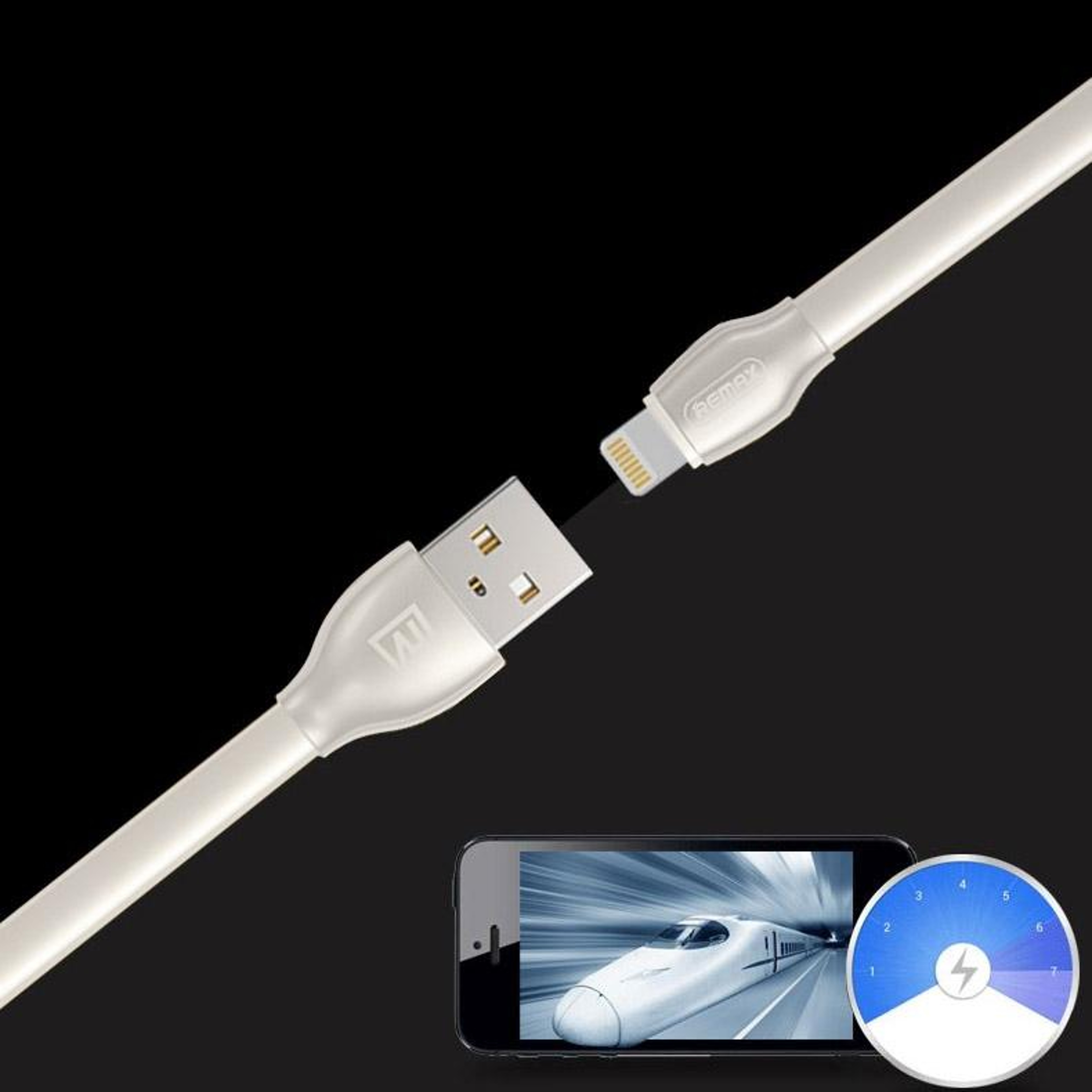 REMAX RC035i Lightning Cable 1M Fast Charging Cable USB Data Sync Cord With LED Indicator 3
