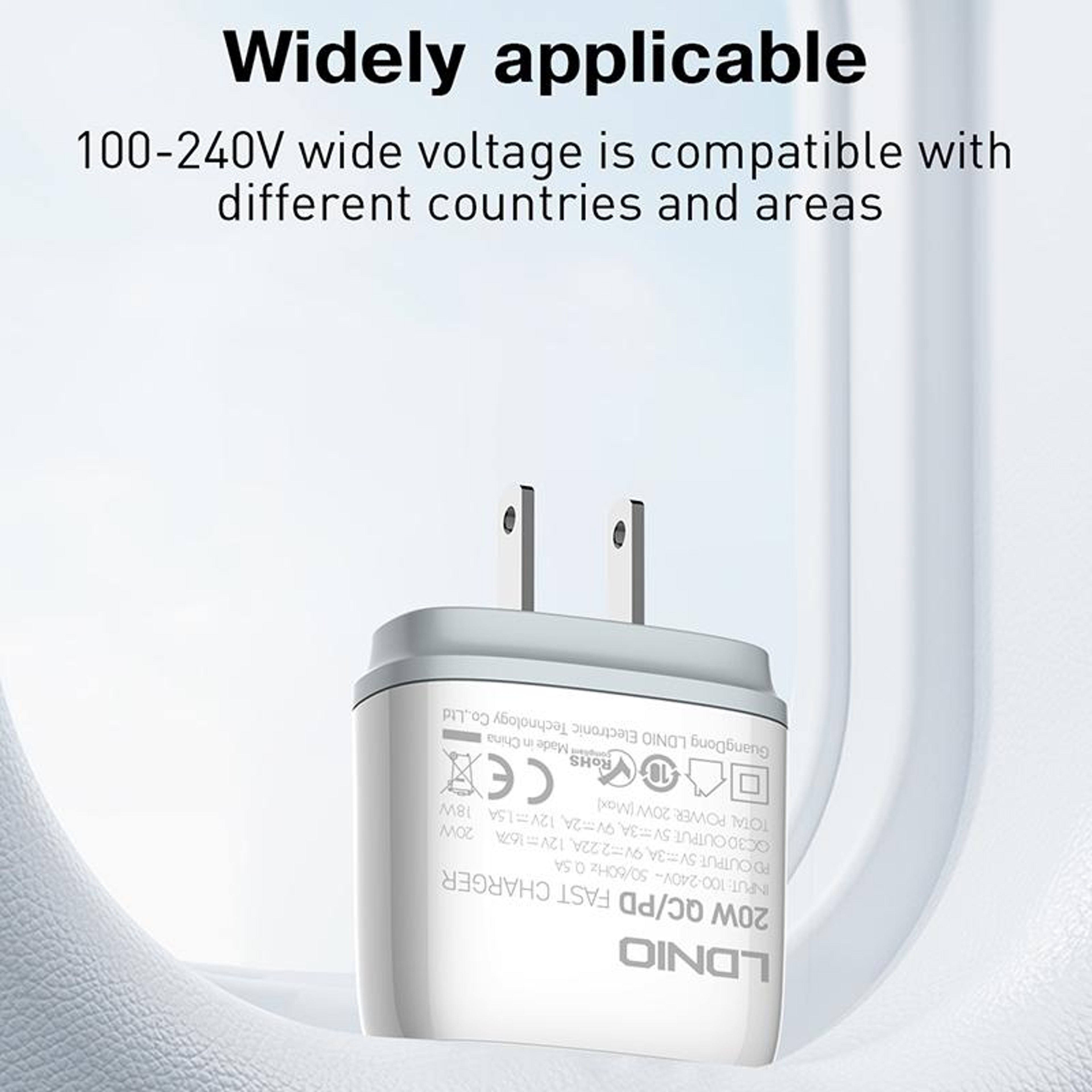 LDNIO Q229 20W USB C Fast Charger With PD QC30 Wall Charger And 1m Type C Cable US Plug 14